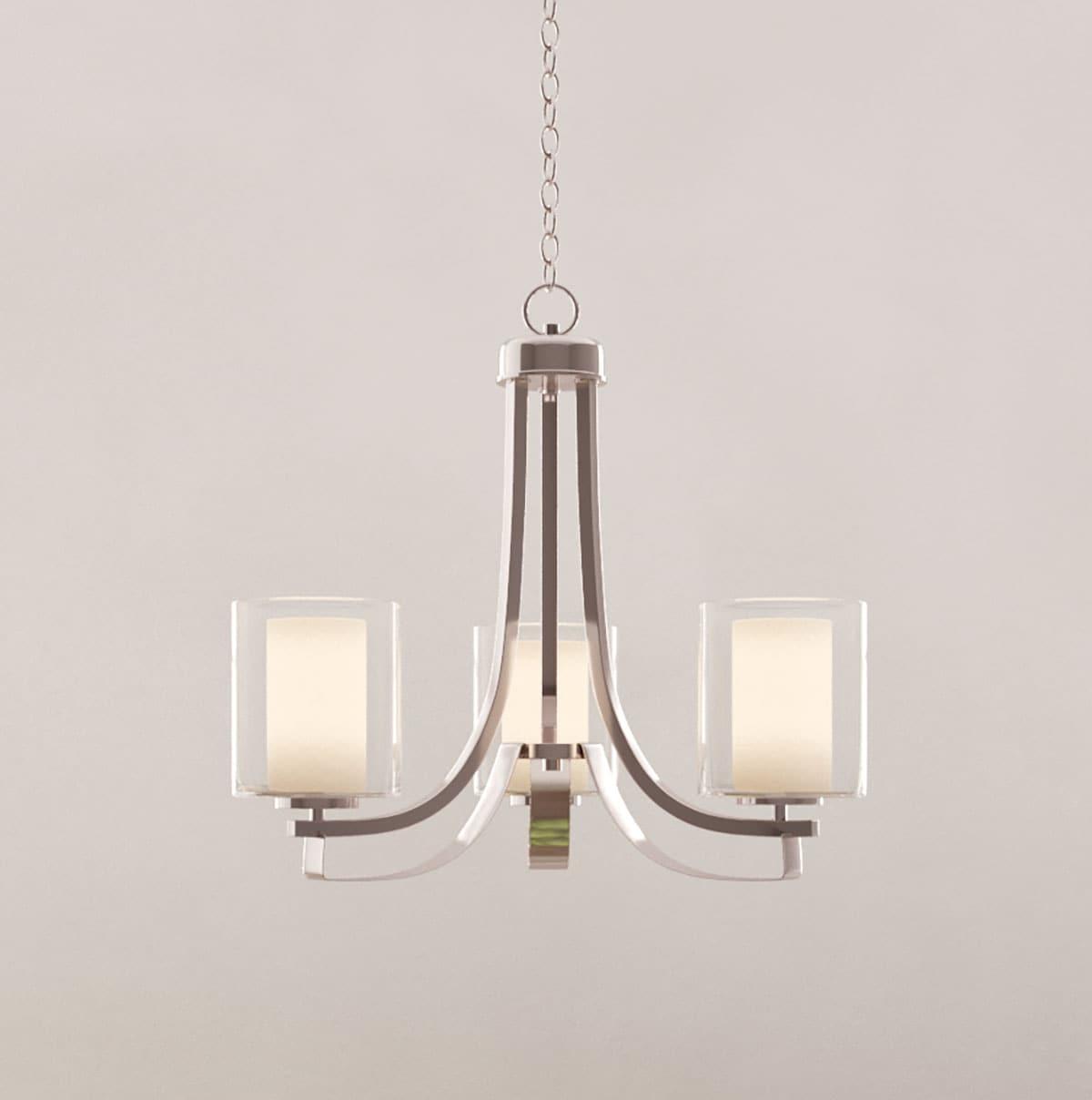 Minka Lavery 4103-84 Parsons Studio 3 Light Chandelier in Brushed Nickel