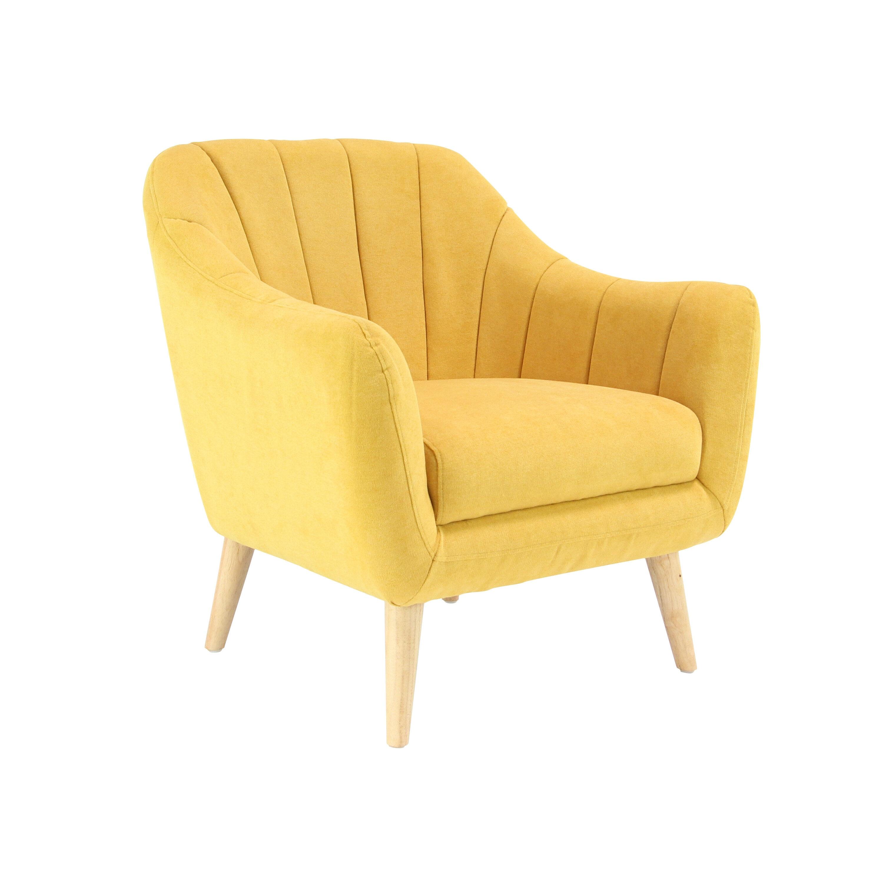 32" x 30" Modern Fabric Accent Chair Yellow - Olivia & May