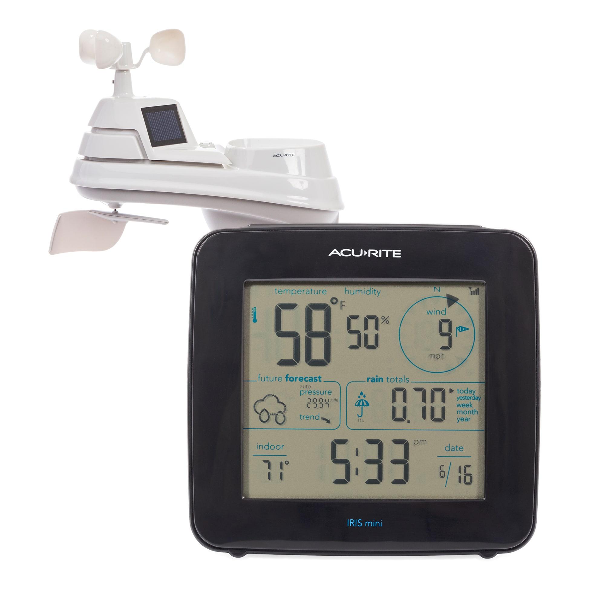 AcuRite Iris Pro Weather Station with Battery-Powered Display: Indoor Outdoor Thermometer & Humidity Monitor