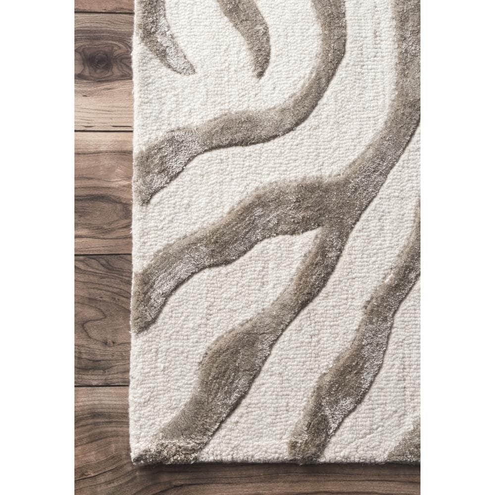 nuLOOM Zebra Hand Tufted Plush Wool Runner Rug, 2' 6" x 8', Gray