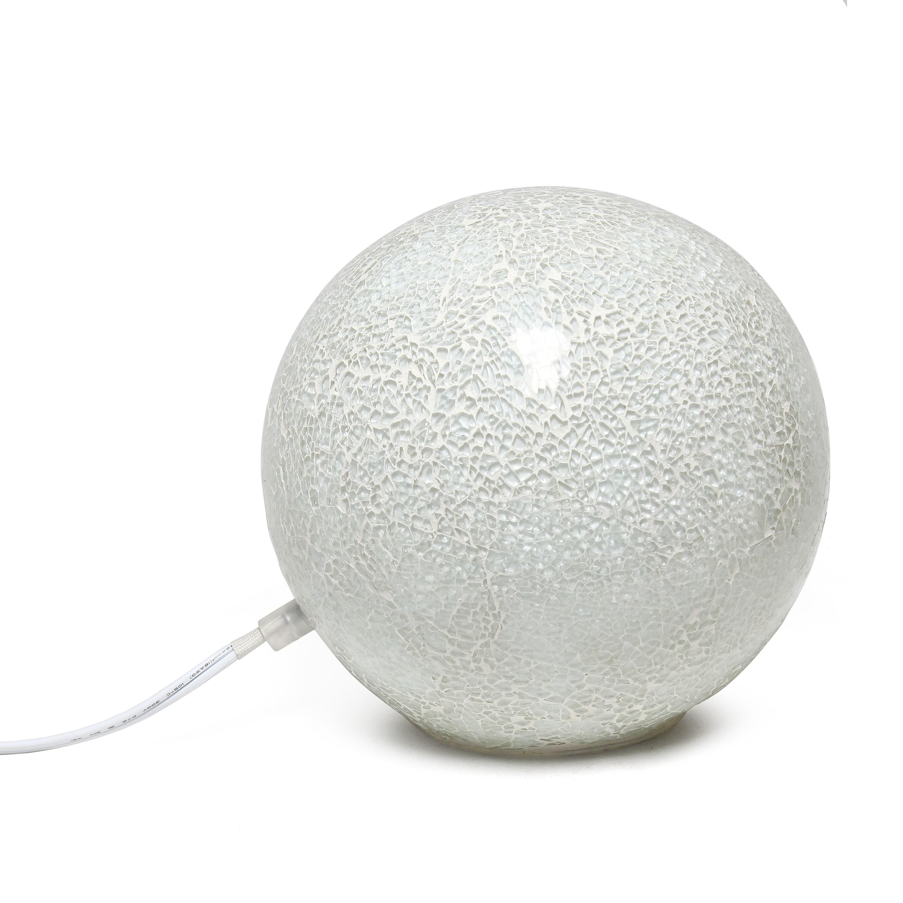 Creekwood Home 8" Crystal Mosaic Patchwork Dome Table Lamp White