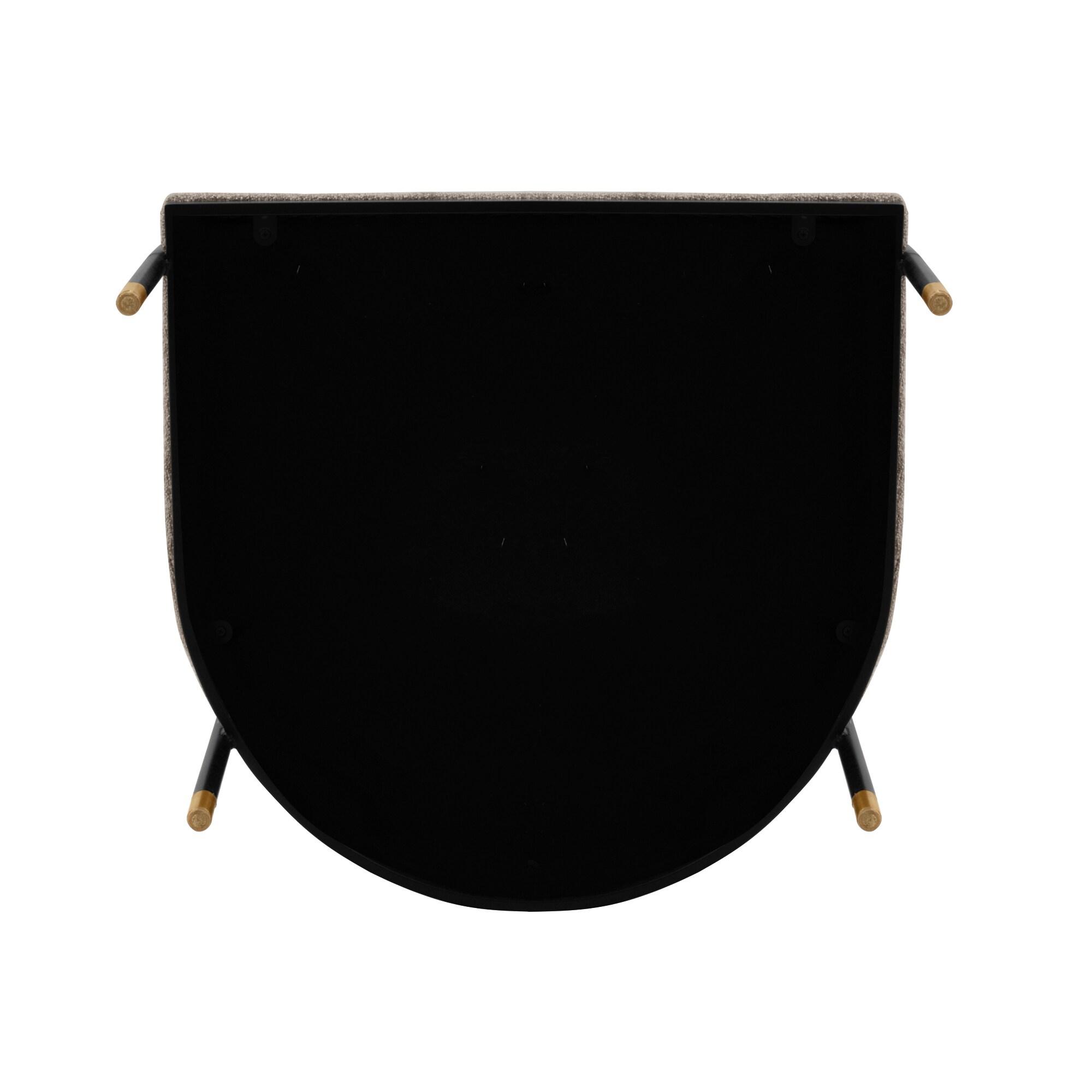 Lia Modern Boucle Upholstered Dining Armchair Stone Gray - Manhattan Comfort: Brushed Gold Accents, No Assembly Required