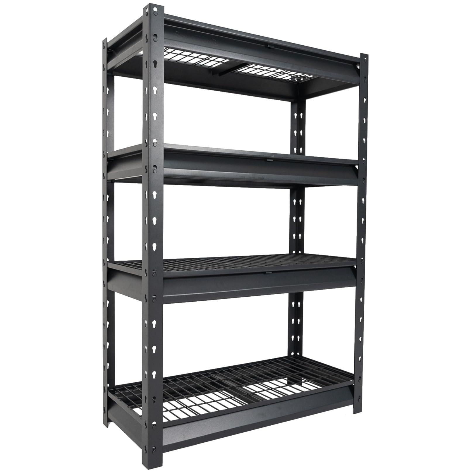 Atlas Shelving 4-Tier 36"x14"x54" Garage Shelving Heavy Duty Loads 6000lbs Dark Gray: Steel, Adjustable & Fixed Shelves