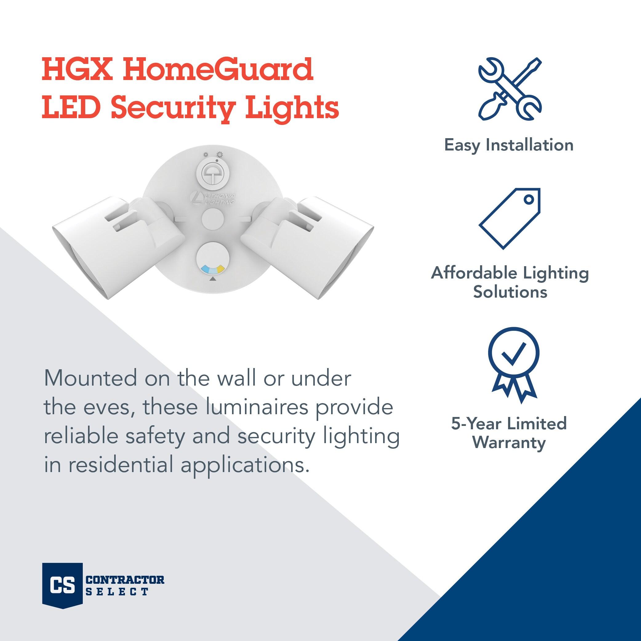 Lithonia Lighting 2 - Head Hardwired Dusk to Dawn Outdoor Security Flood Light with Motion Sensor