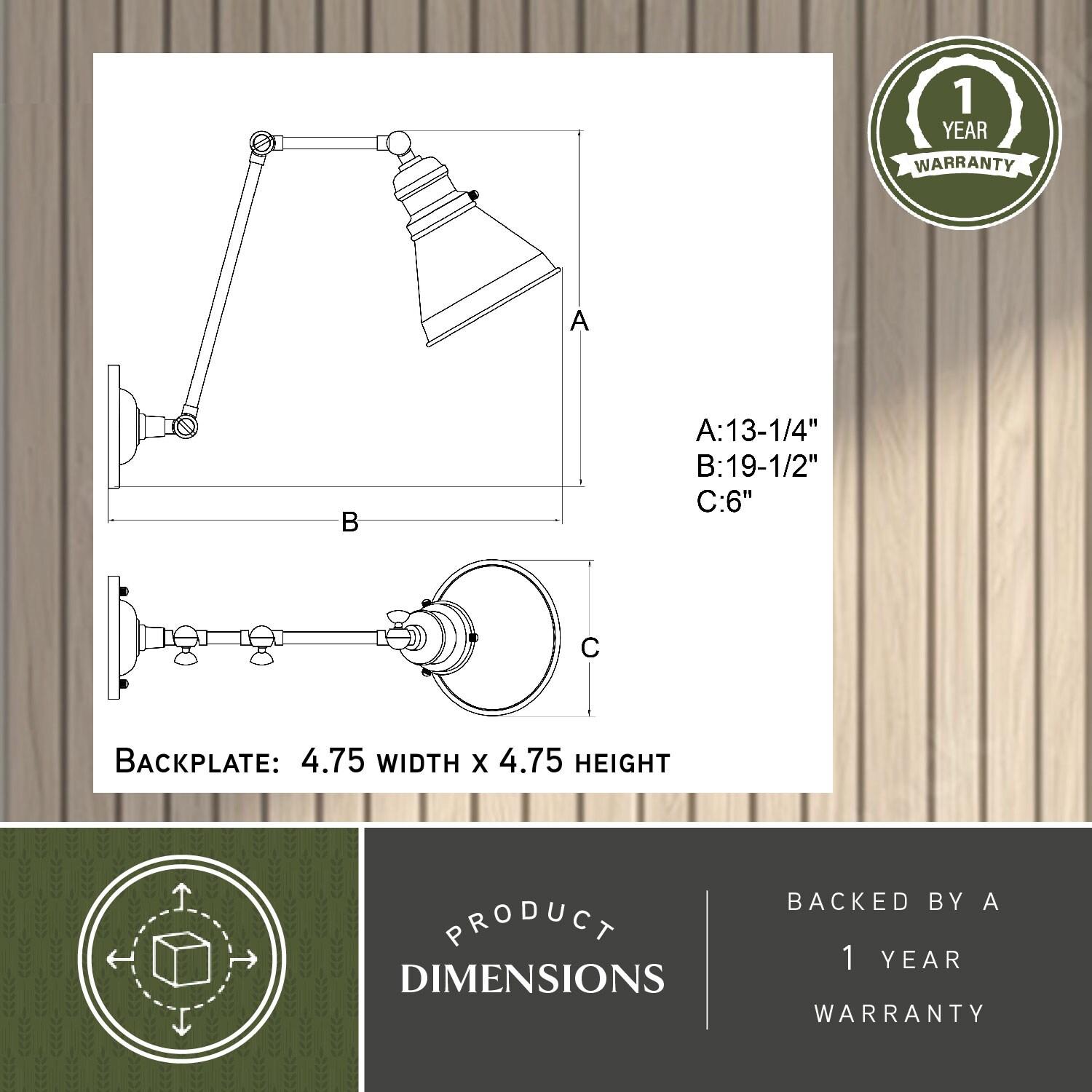 Vaxcel Alexis 1 - Light Swing Arm Lamp in  Satin Nickel/Matte White