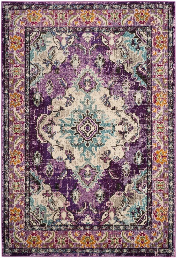 Monaco MNC243 Power Loomed Indoor Accent Rug - Violet/Light Blue - 3'x5' - Safavieh.