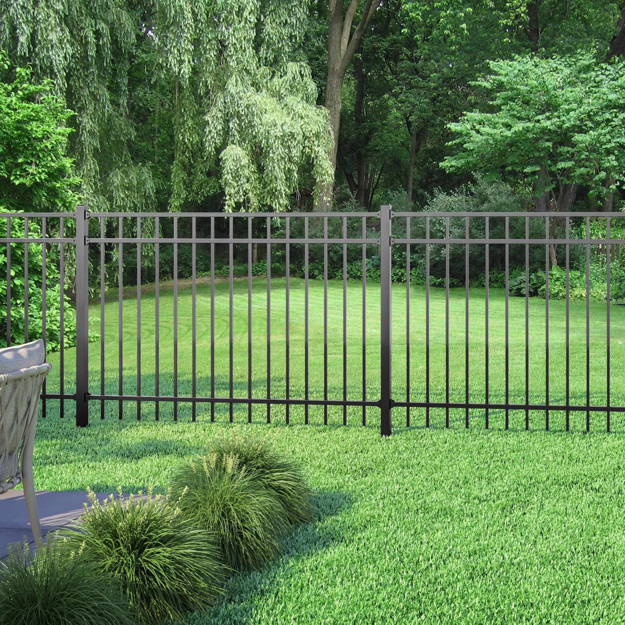 Deckorators 2 in. x 2 in. x 84 in. Aluminum Fence Post Kit, Textured Black