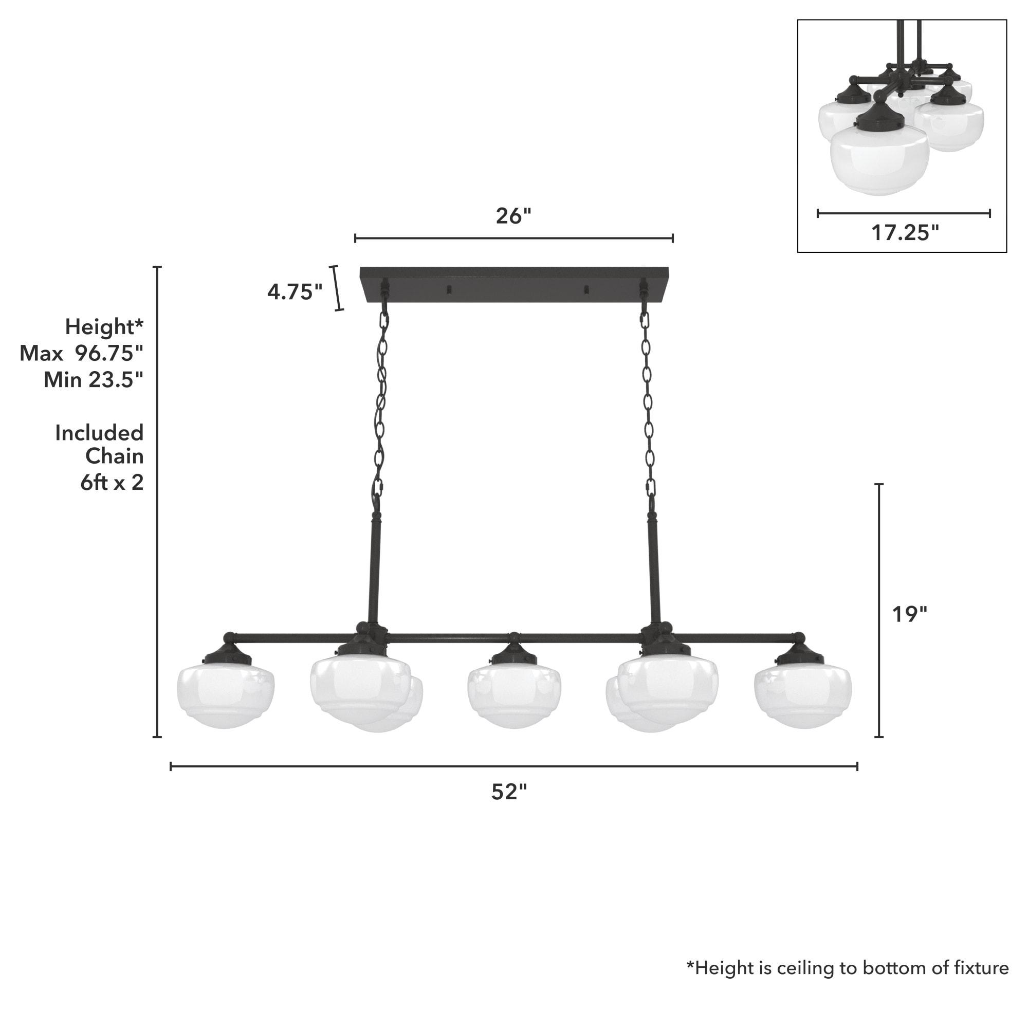 Hunter Saddle Creek 7 Light Linear Chandelier Ceiling Light Fixture