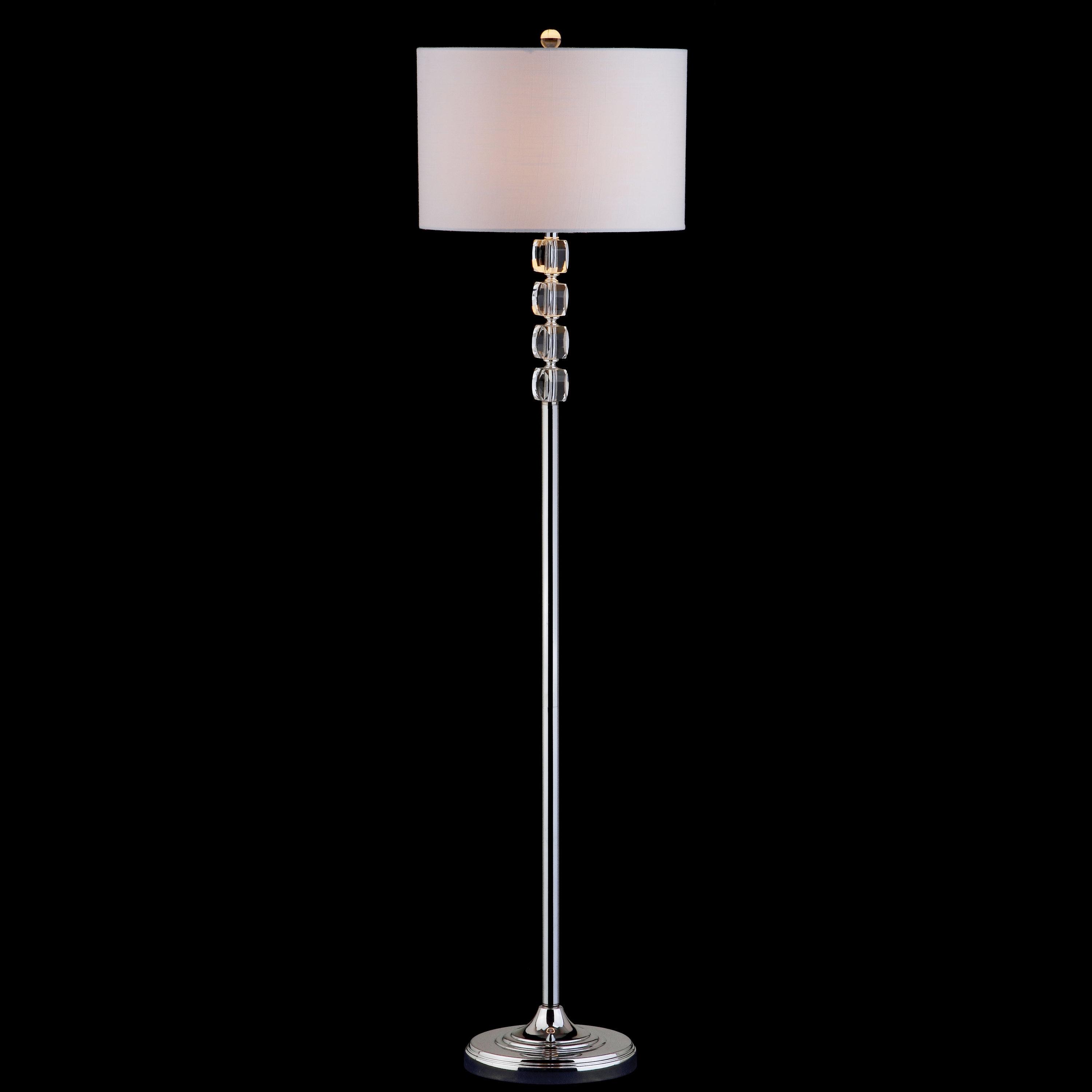 Aubrey 59.5" Crystal / Metal LED Floor Lamp, Clear/Chrome