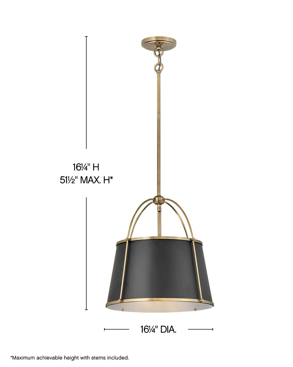 4894WS-Hinkley Lighting-Clarke - 12W 1 LED Large Pendant-16.25 Inches Tall and 16.25 Inches Wide-Warm Brass Finish