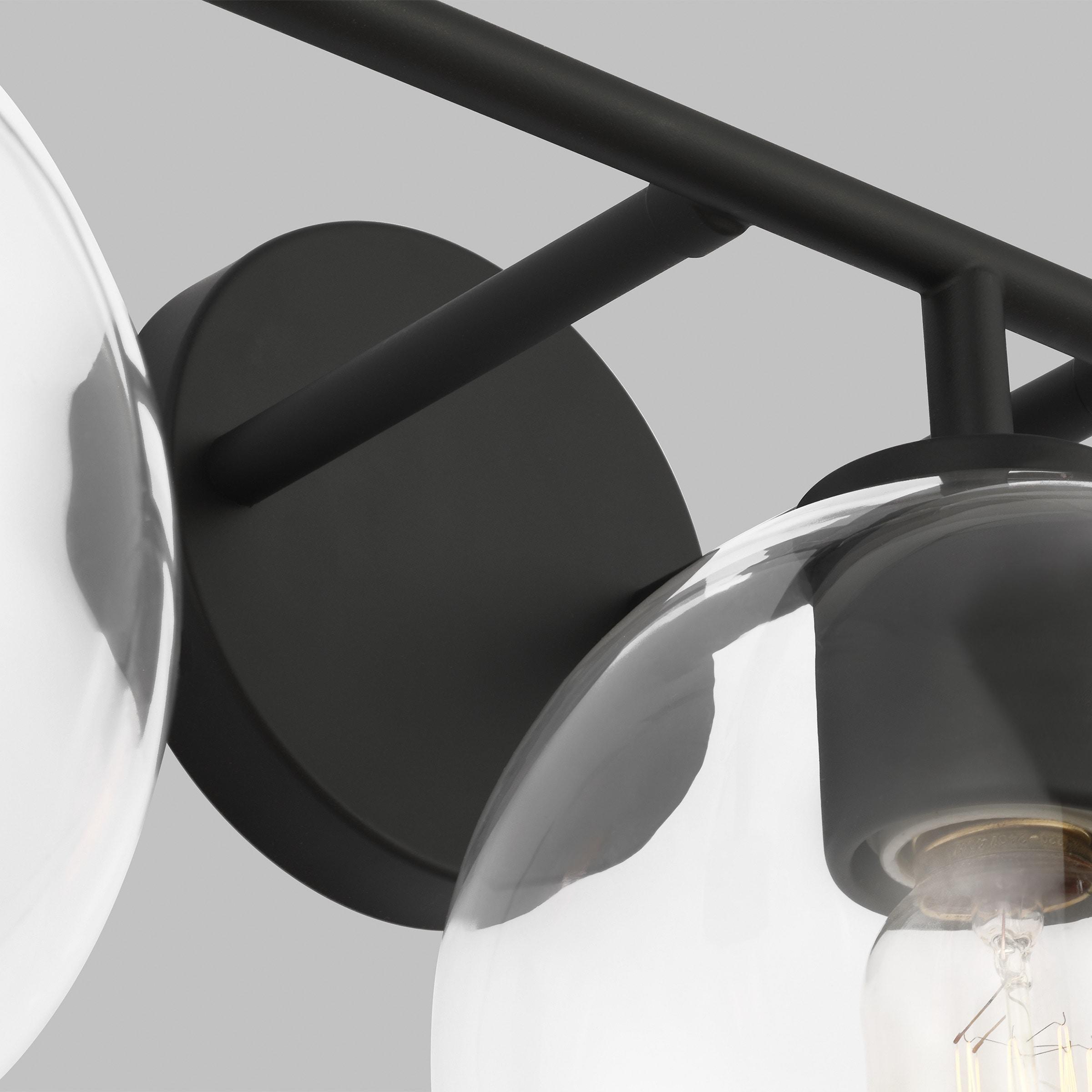 Orley Vintage Industrial 3-Light Midnight Black Bath Vanity
