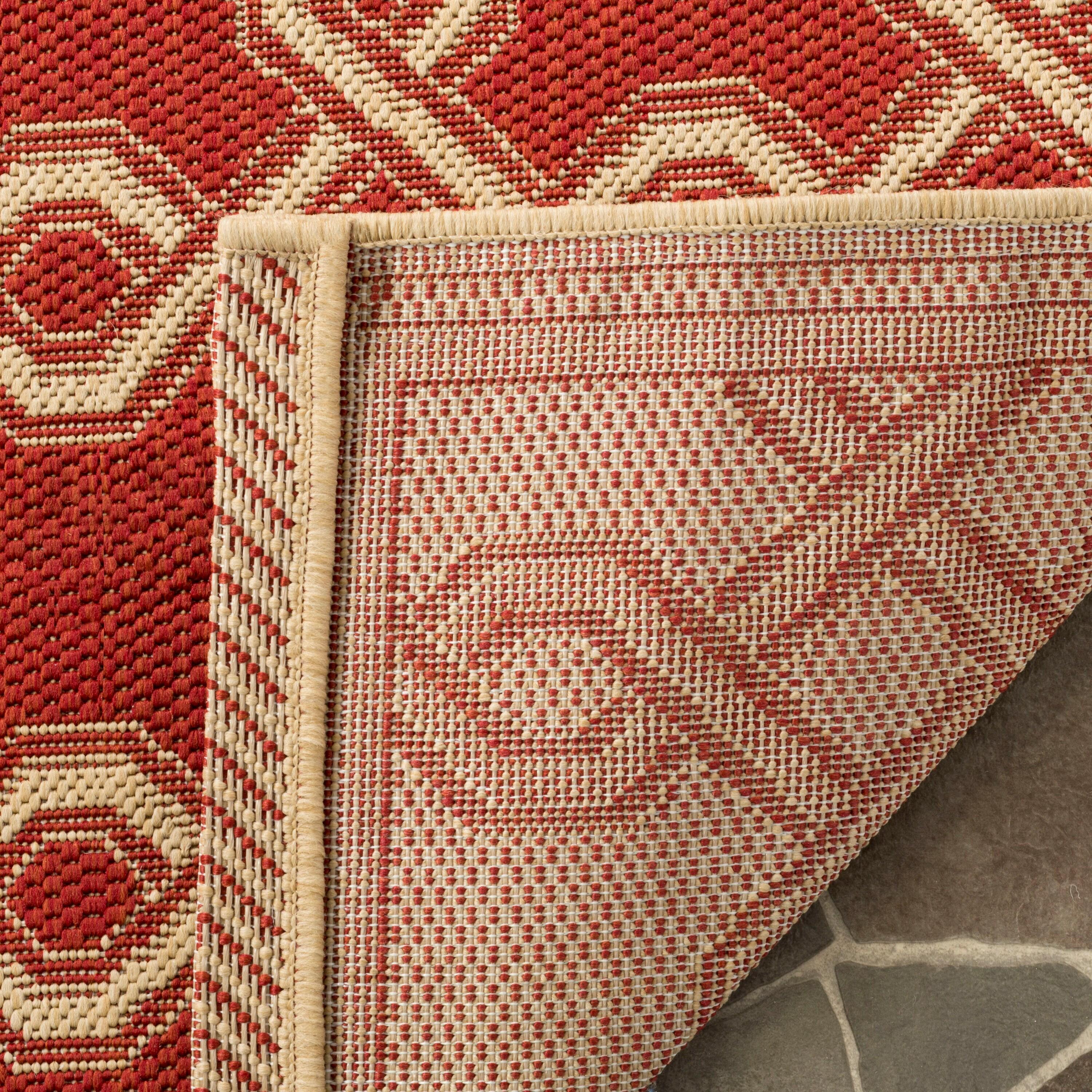 Martha Stewart Crosslink - MSR4253 - Indoor Power Loomed Area Rugs - Red/Creme - 4'x5'7"