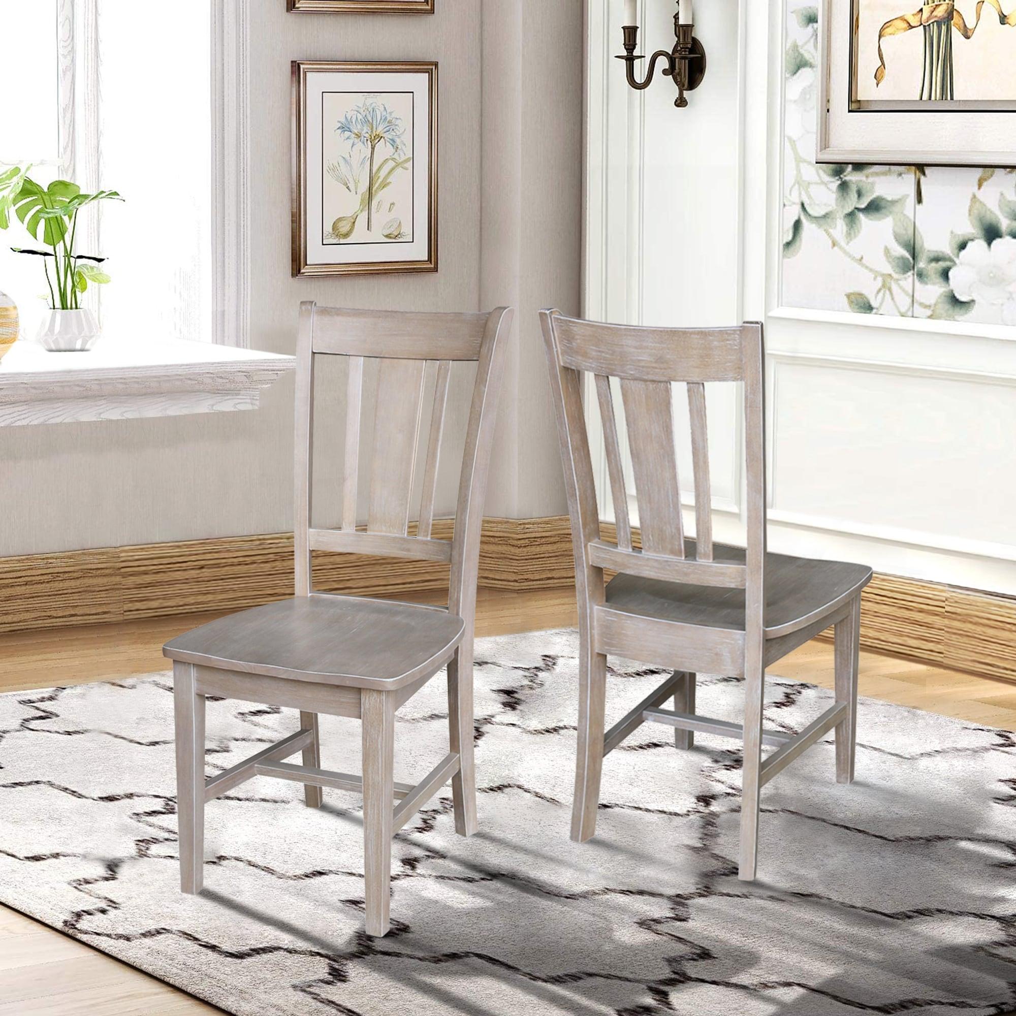 San Remo Splatback Chair Gray/Taupe- International Concepts: Solid Wood, Parawood Material, Spot Clean