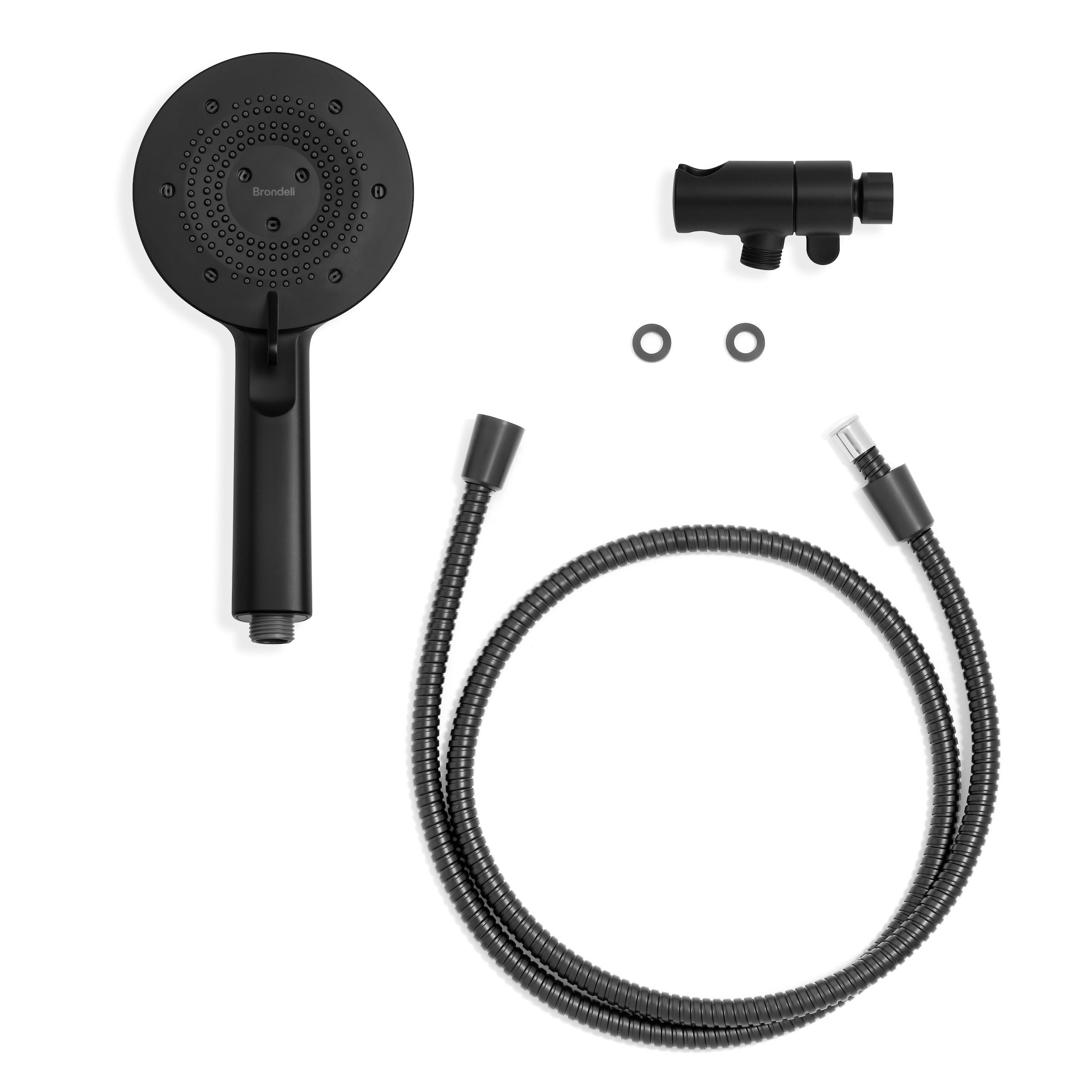 Brondell Nebia High Pressure Shower Head with Handheld Spray Combo, Yuba NE80, Adjustable Showerhead, 5- Setting, Precision Nozzle, Matte Black