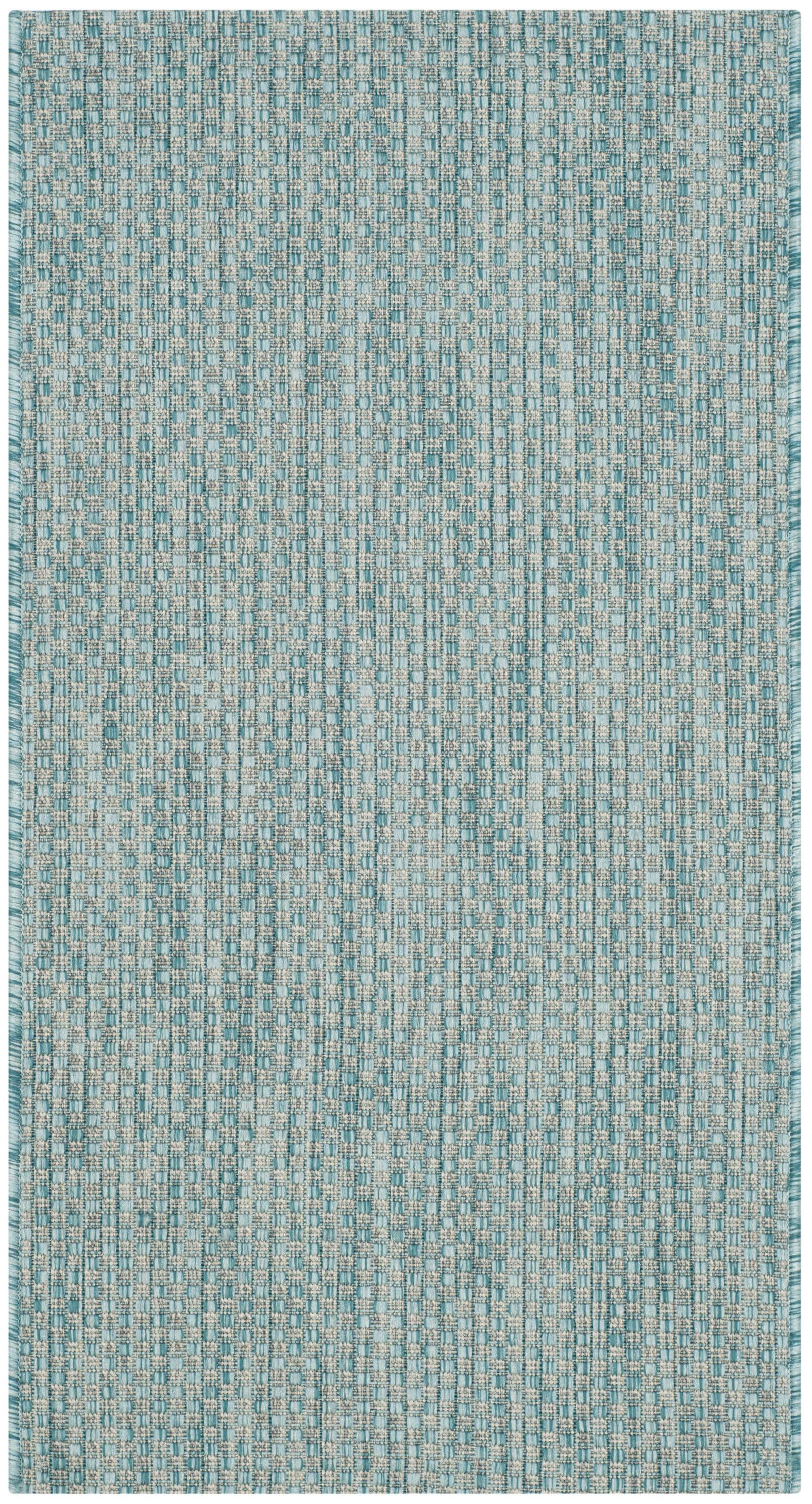 Courtyard CY8521 Power Loomed Indoor/Outdoor Accent Rug - Aqua/Grey - 2'x3'7" - Safavieh.