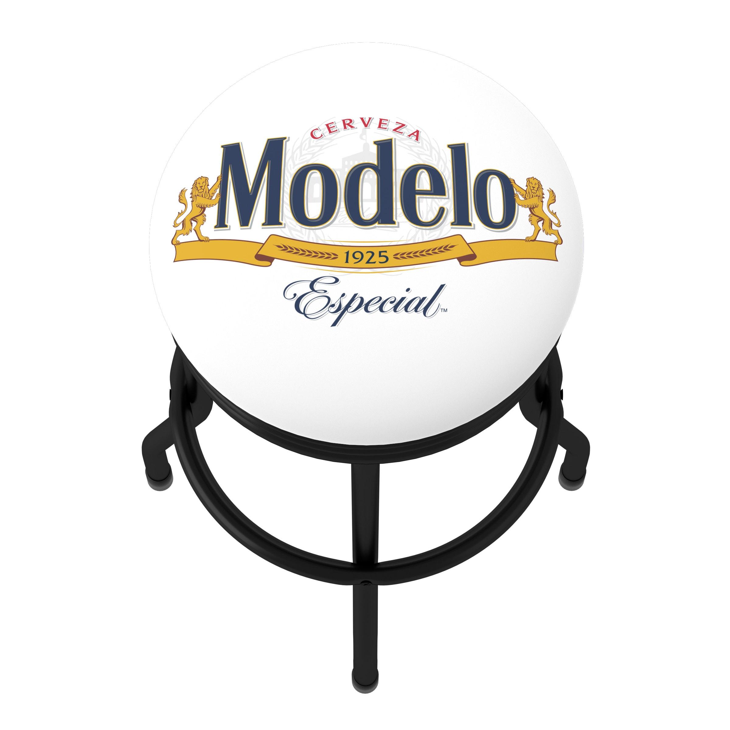 Trademark Global Modelo Swivel Upholstered Counter Stool with Metal Frame