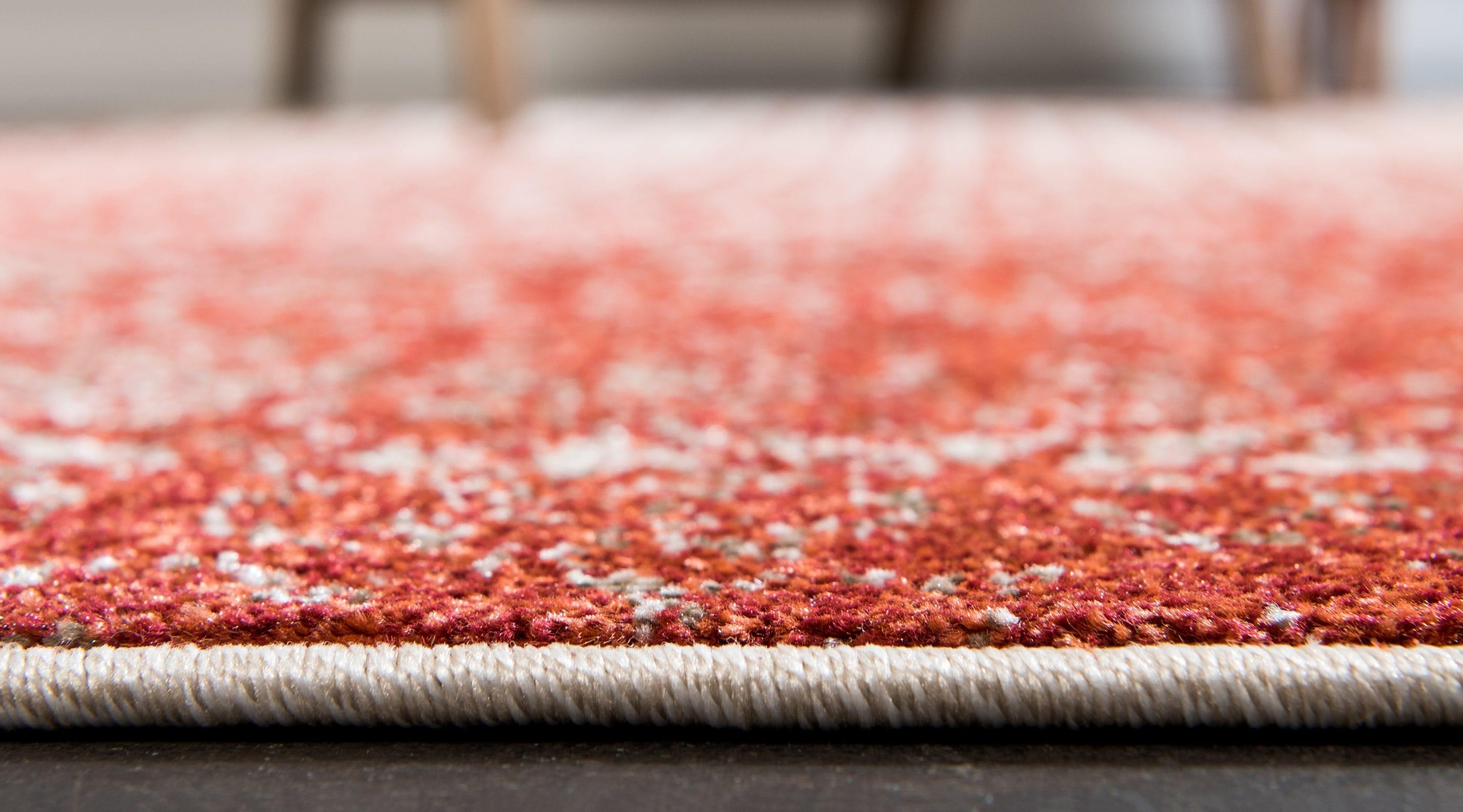 Unique Loom Del Mar Collection Area Rug - Jennifer (10' x 13' 1" Rectangle Red/Beige)