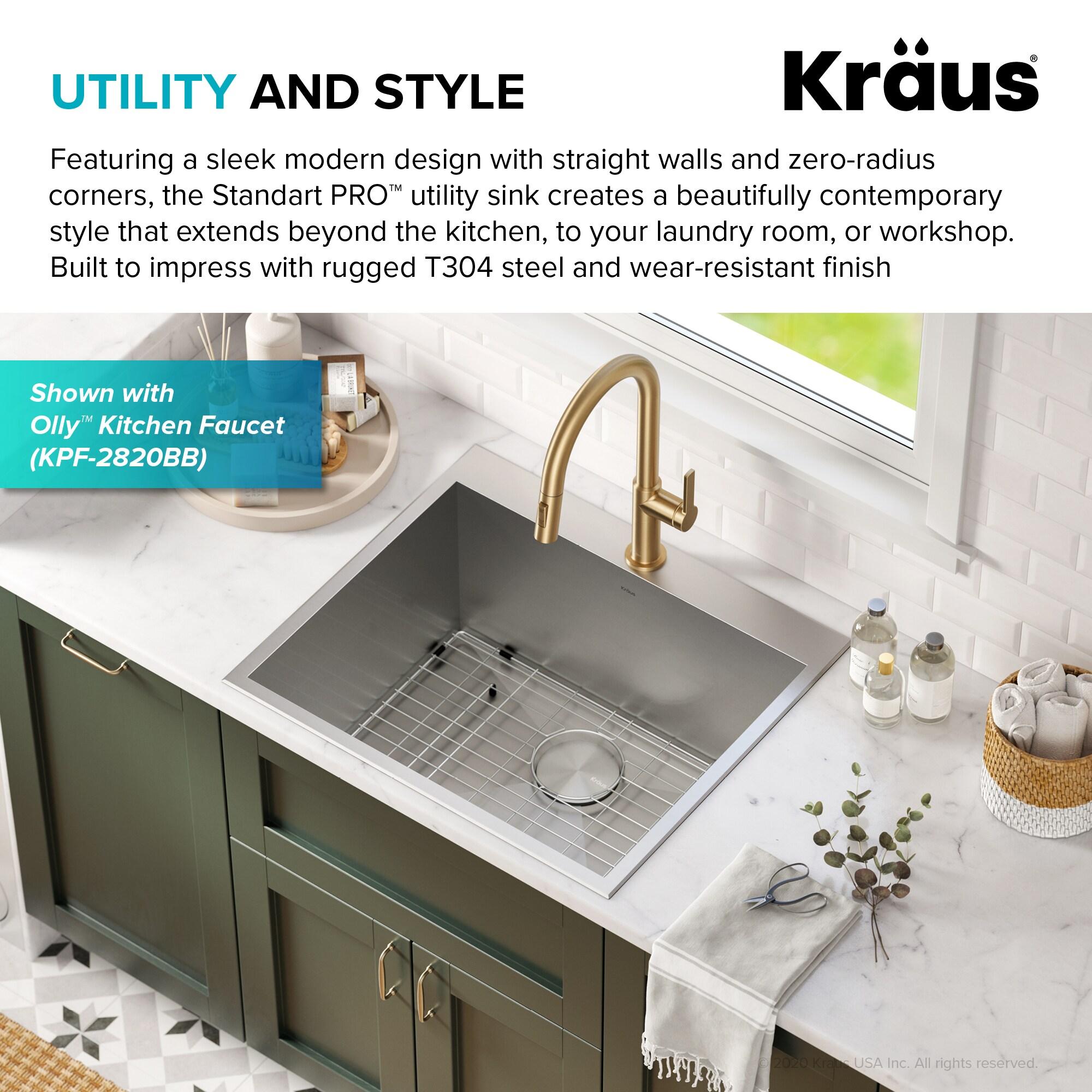 KRAUS Standart PRO Drop In 16 Gauge Bar Stainless Steel Kitchen Sink