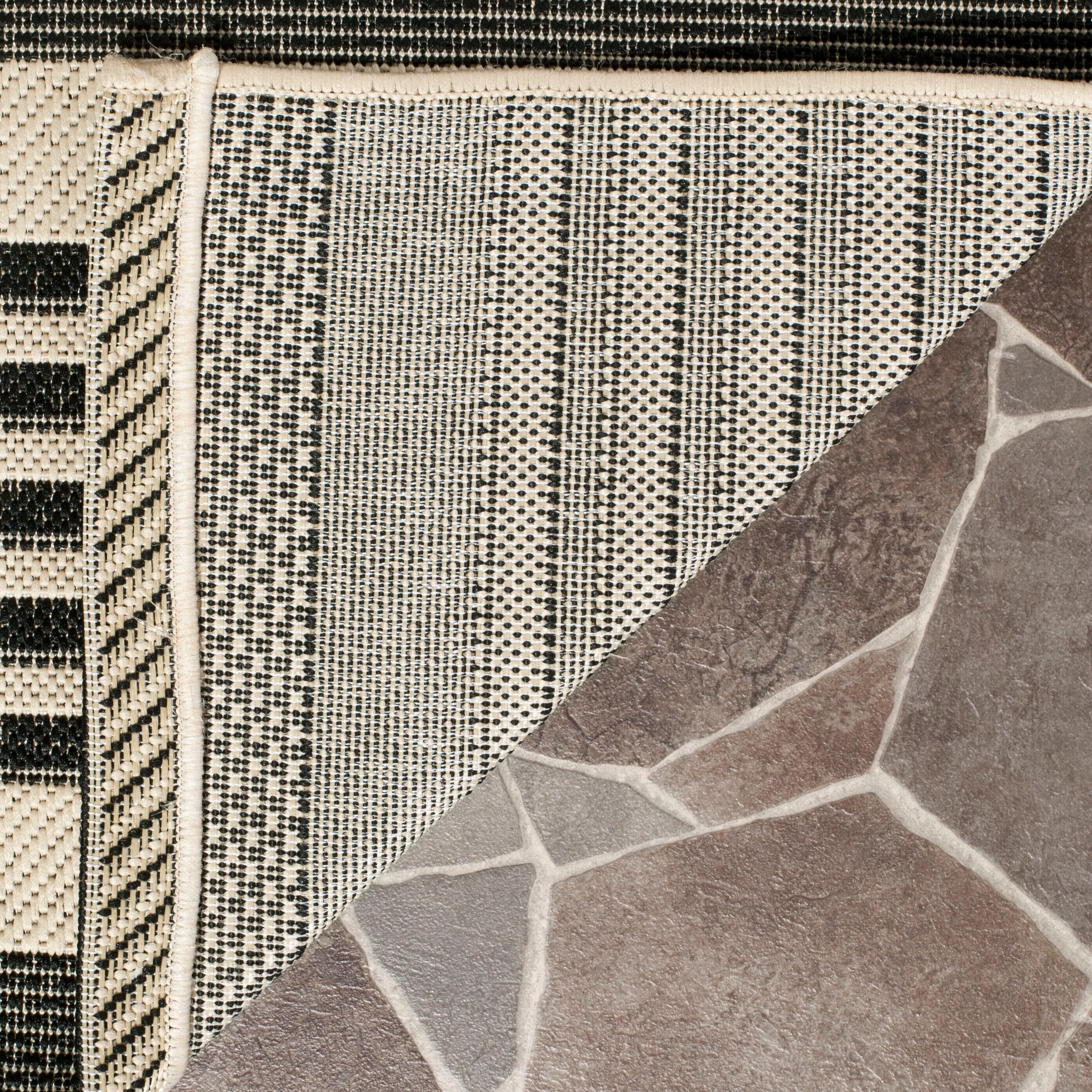 Courtyard CY6062 Power Loomed Indoor/Outdoor Accent Rug - Black/Bone - 2'x3'7" - Safavieh.