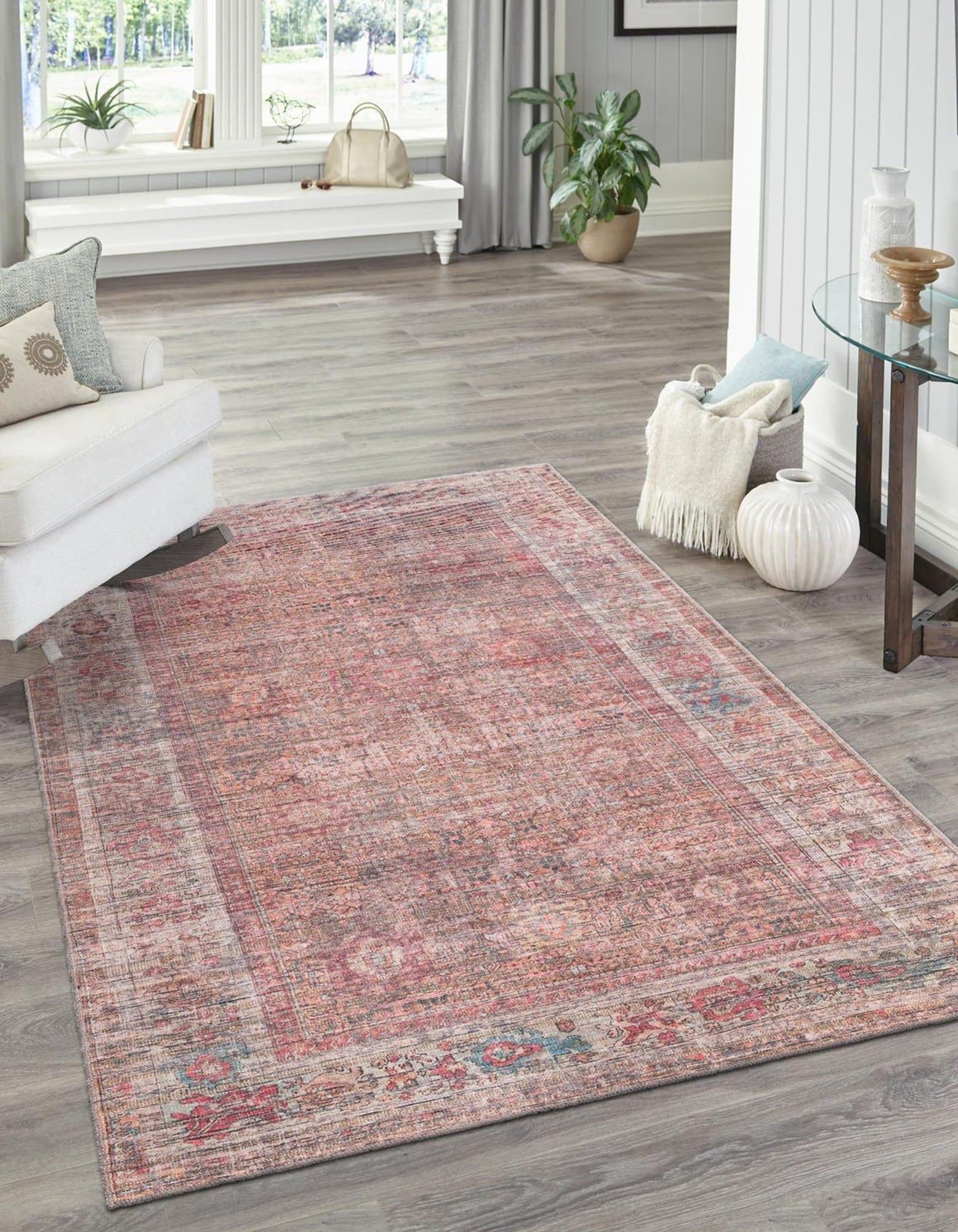 Unique Loom Nostalgia Collection Area Rug - Euphoria (5' 3" x 8' Rectangle Rust Red and Brown/Beige)