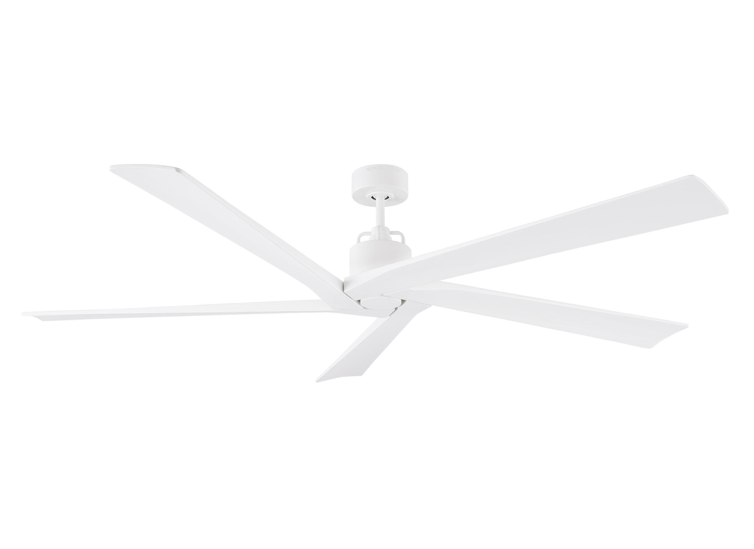 Aspen 70" Matte White Ceiling Fan with Remote and Lighting