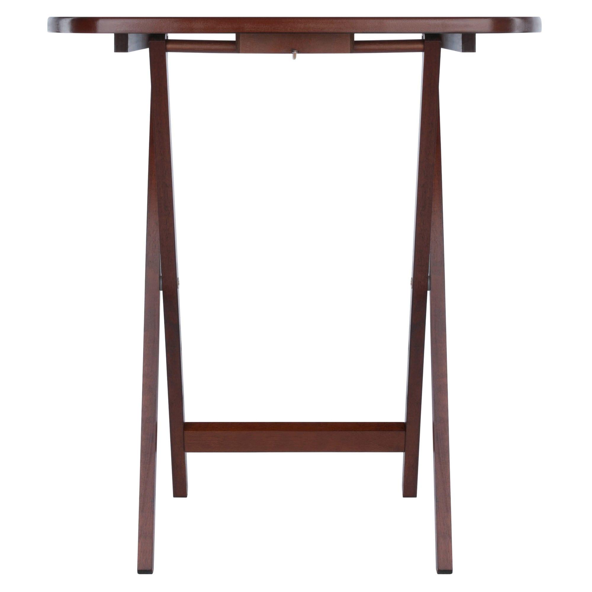 Winsome Corbett 5-Piece Oversize Snack Table Set, Walnut Finish