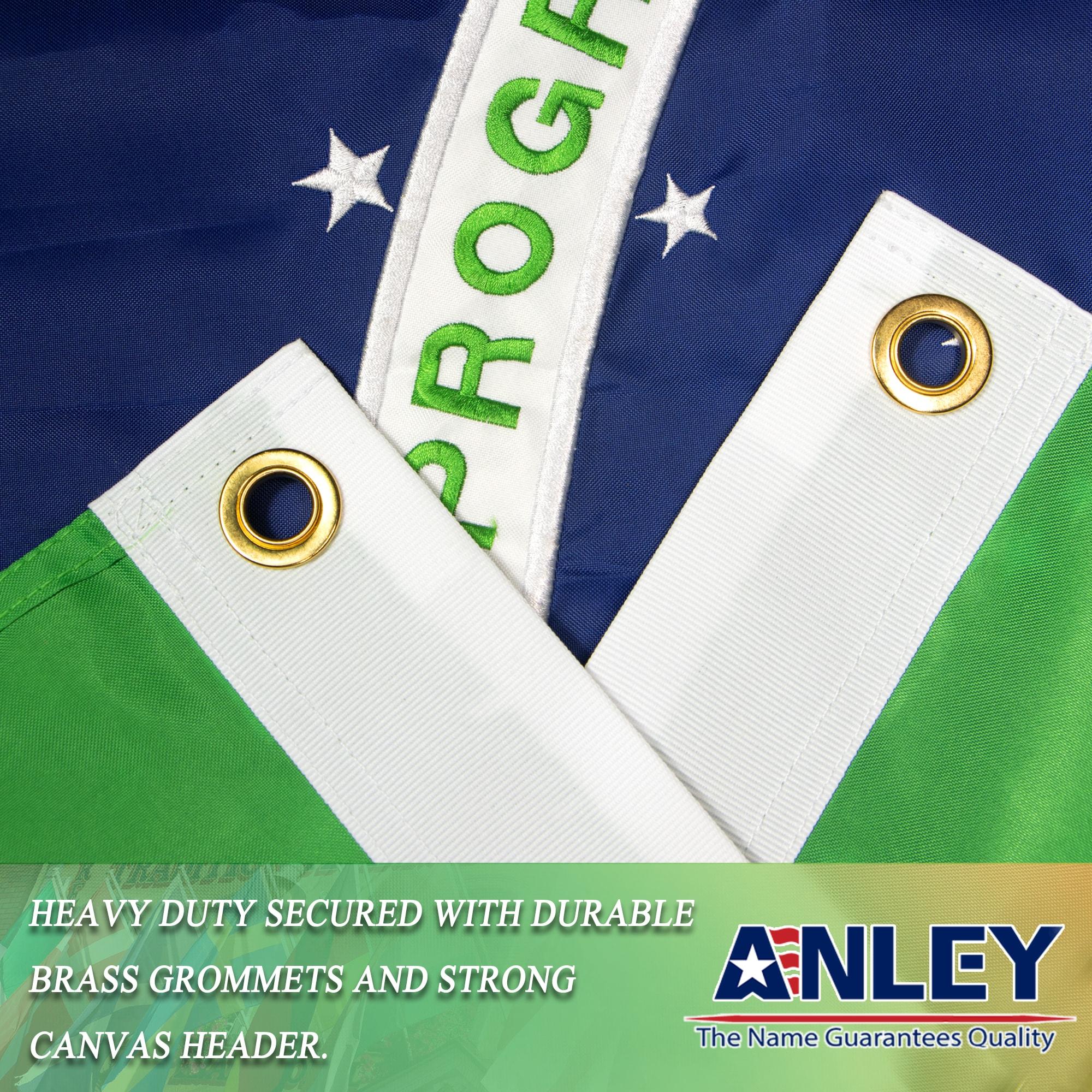 Anley EverStrong Series Embroidered Brazil Flag 3x5 Feet - Nylon Brazilian National Flags