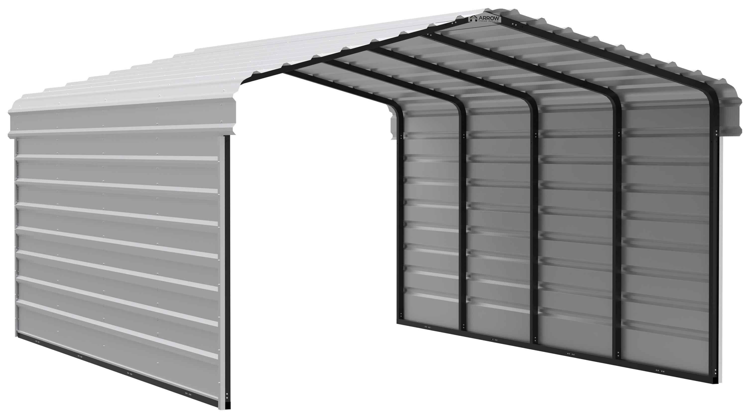 Arrow Arrow Steel Carport with 2 Side Wall Kits, 12x20x07