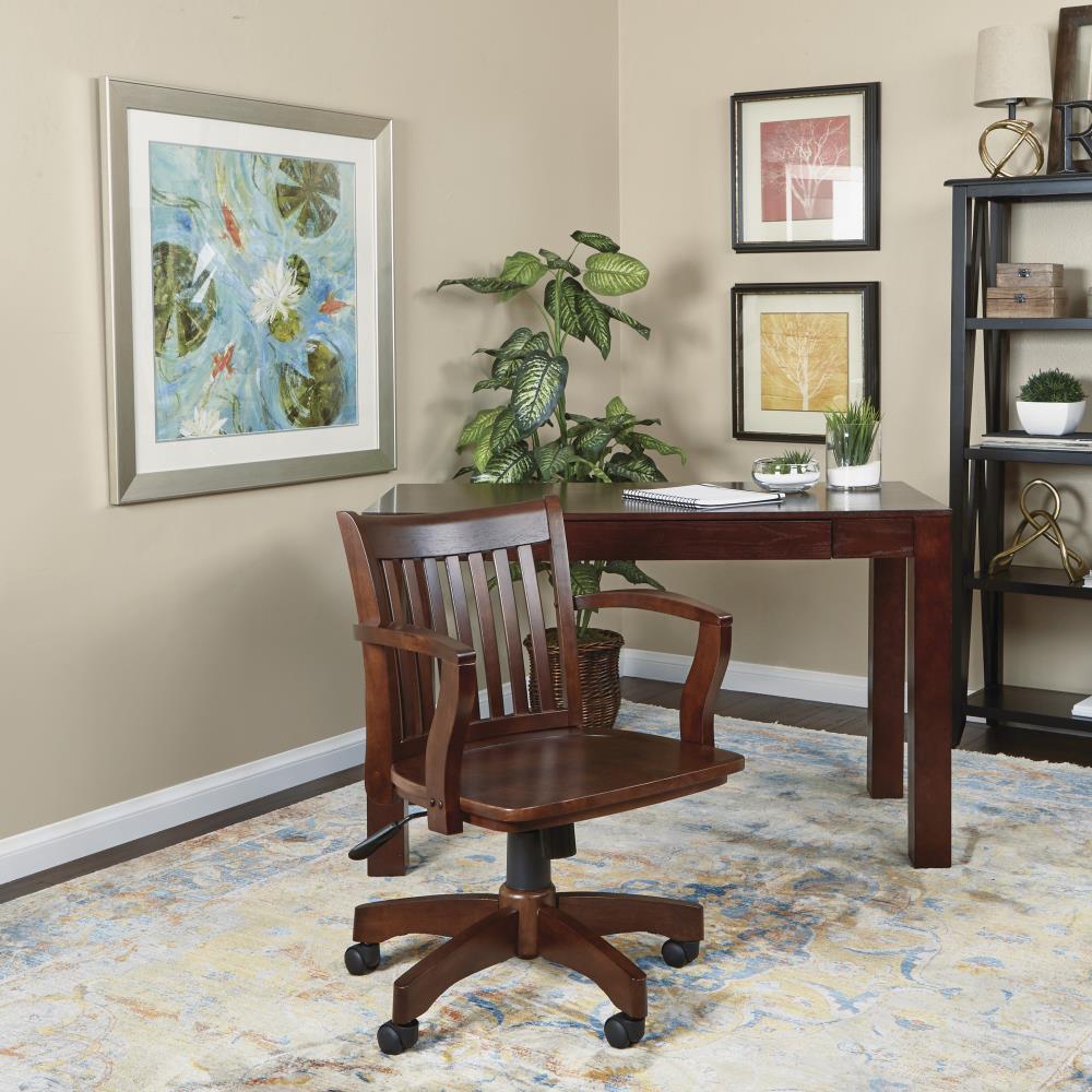 OSP Home Furnishings Deluxe Wood Bankers Chair with Wood Seat in Espresso Wood Finish