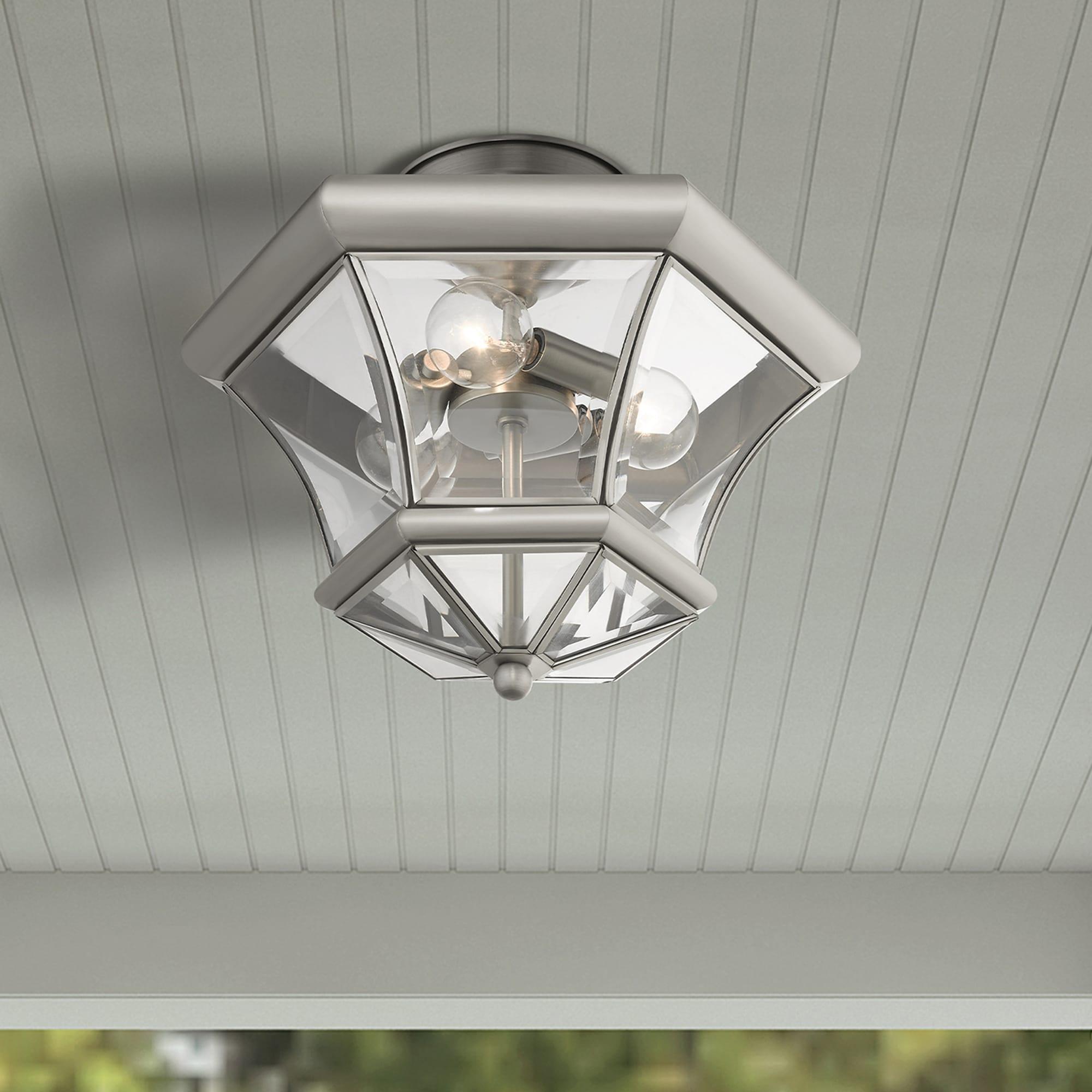 Livex Lighting Monterey 3 - Light Flush Mount in  Brushed Nickel