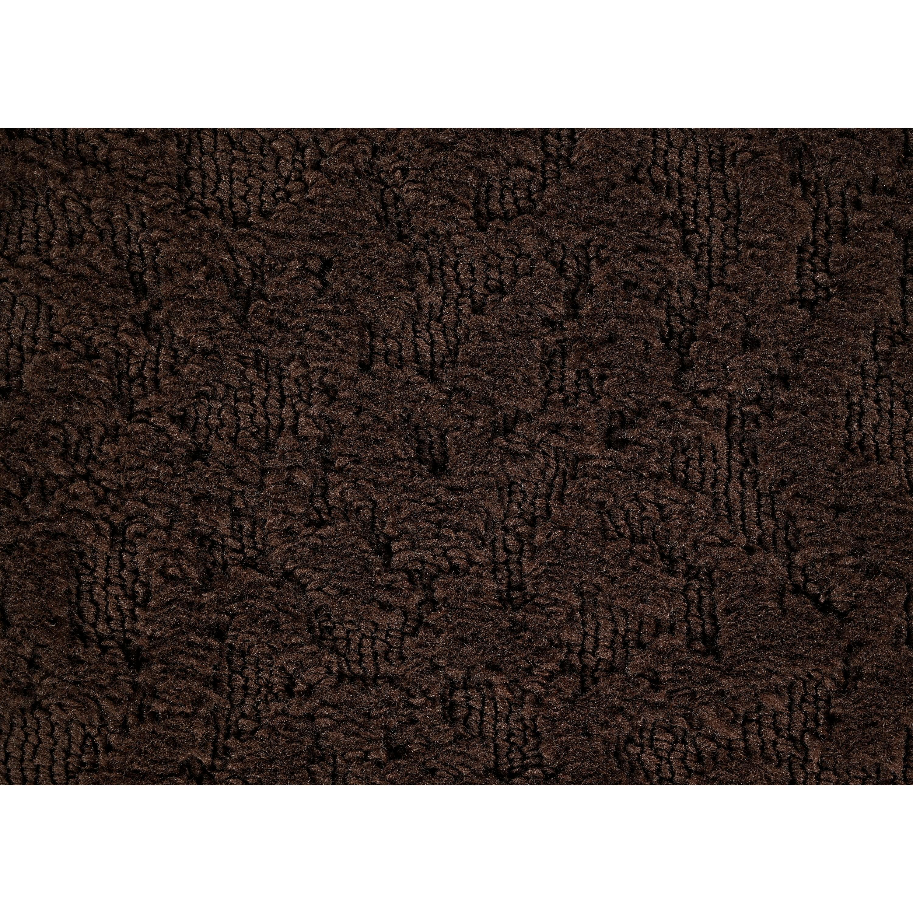 Mocha Floral Patterned 5' x 7' Polypropylene Area Rug