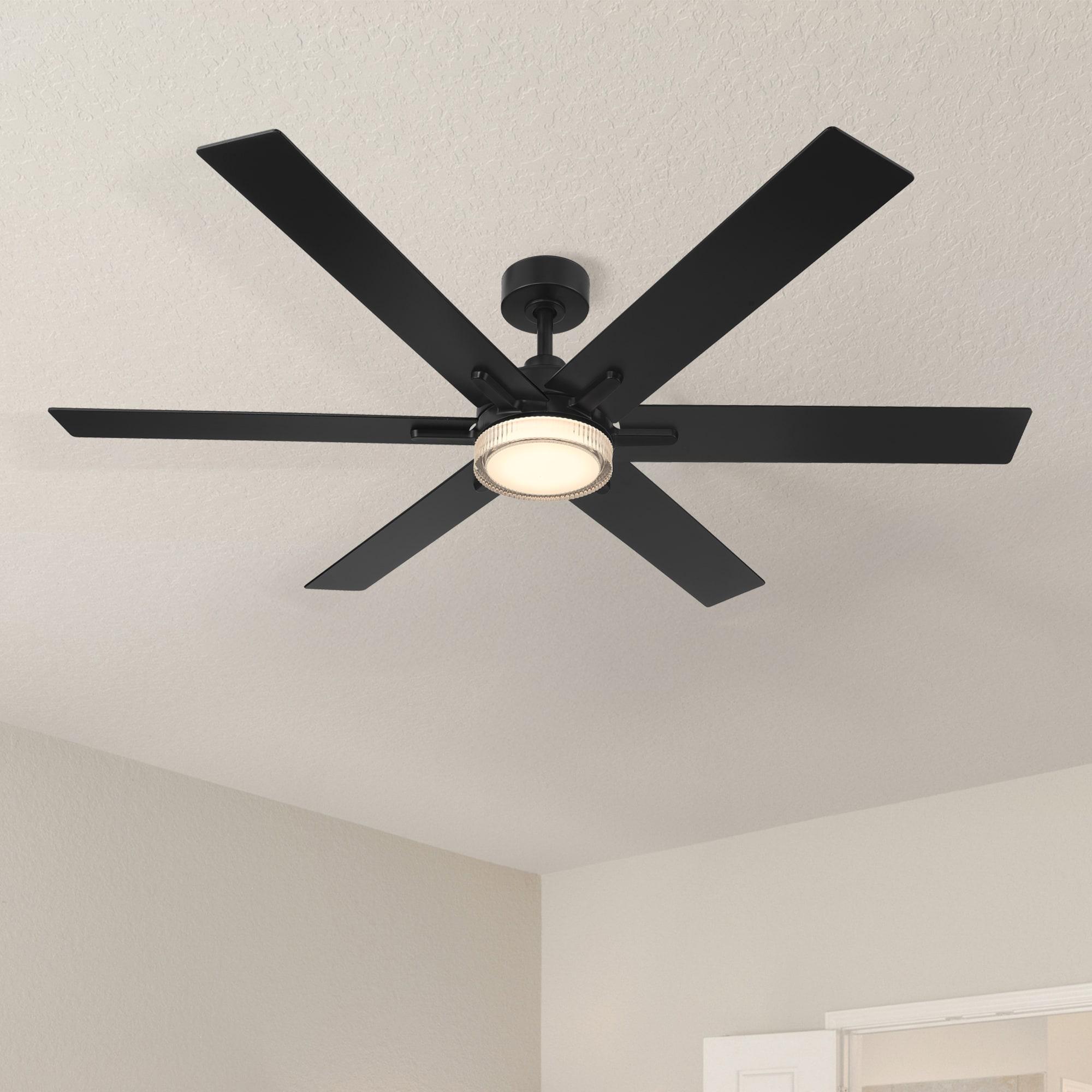 Chillion 60 in. Indoor/Covered Outdoor Matte Black LED Ceiling Fan with 5 CCT and 7 RGB Selections, Remote Included