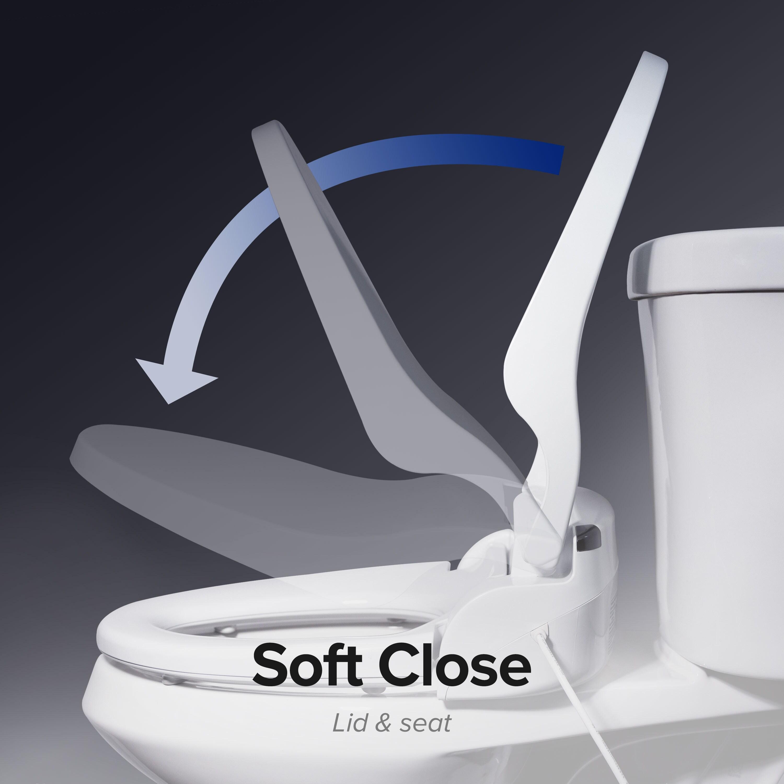 SB-2400ER Electric Bidet Toilet Seat for French Curve and Elongated Toilets White - SmartBidet: Heated, Polypropylene with Warmer Function