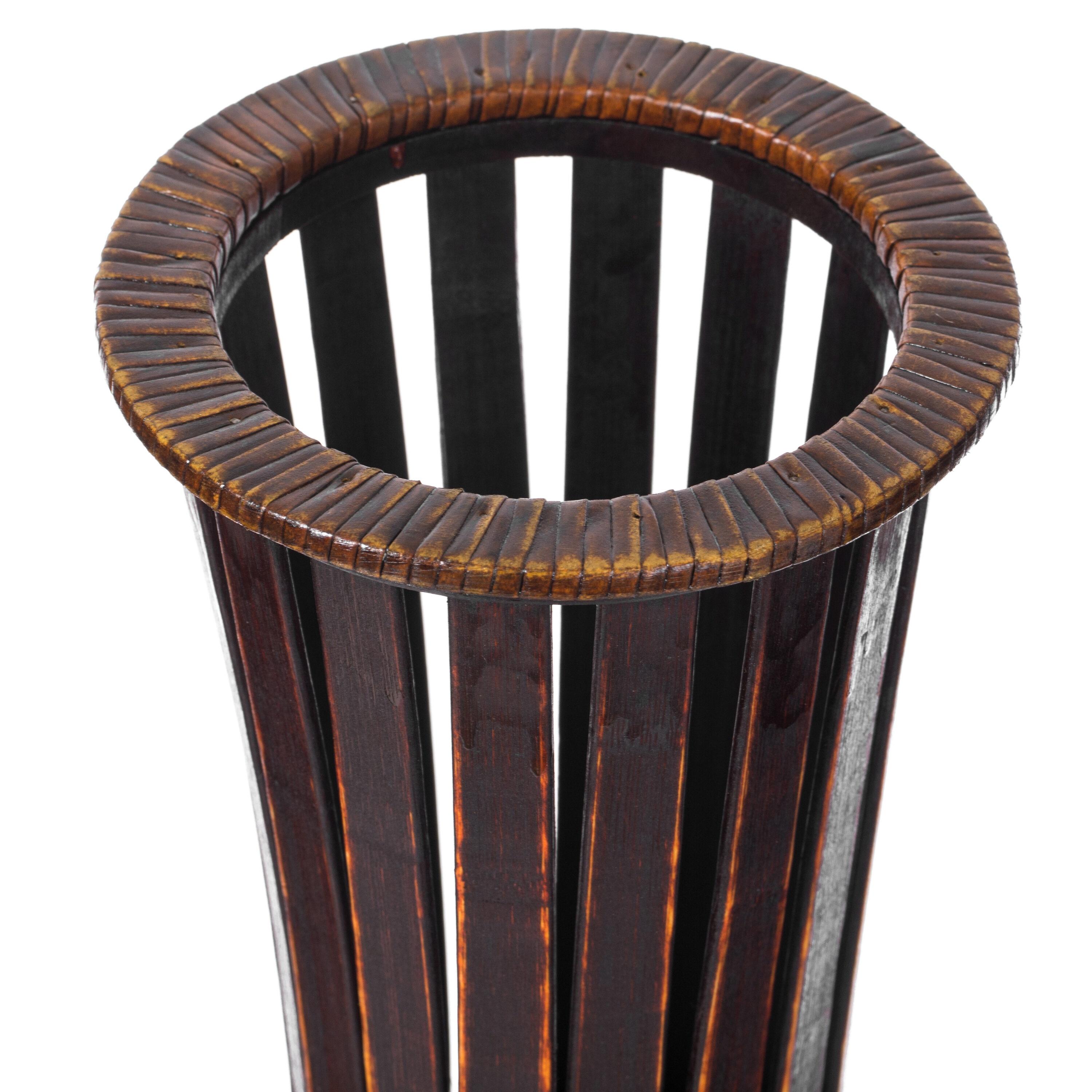 Uniquewise Antique Trumpet Style Brown Bamboo Floor Vase - 36-inch-Tall Decorative Vase for Entryway or Living Room - Vintage-Inspired Home Decor