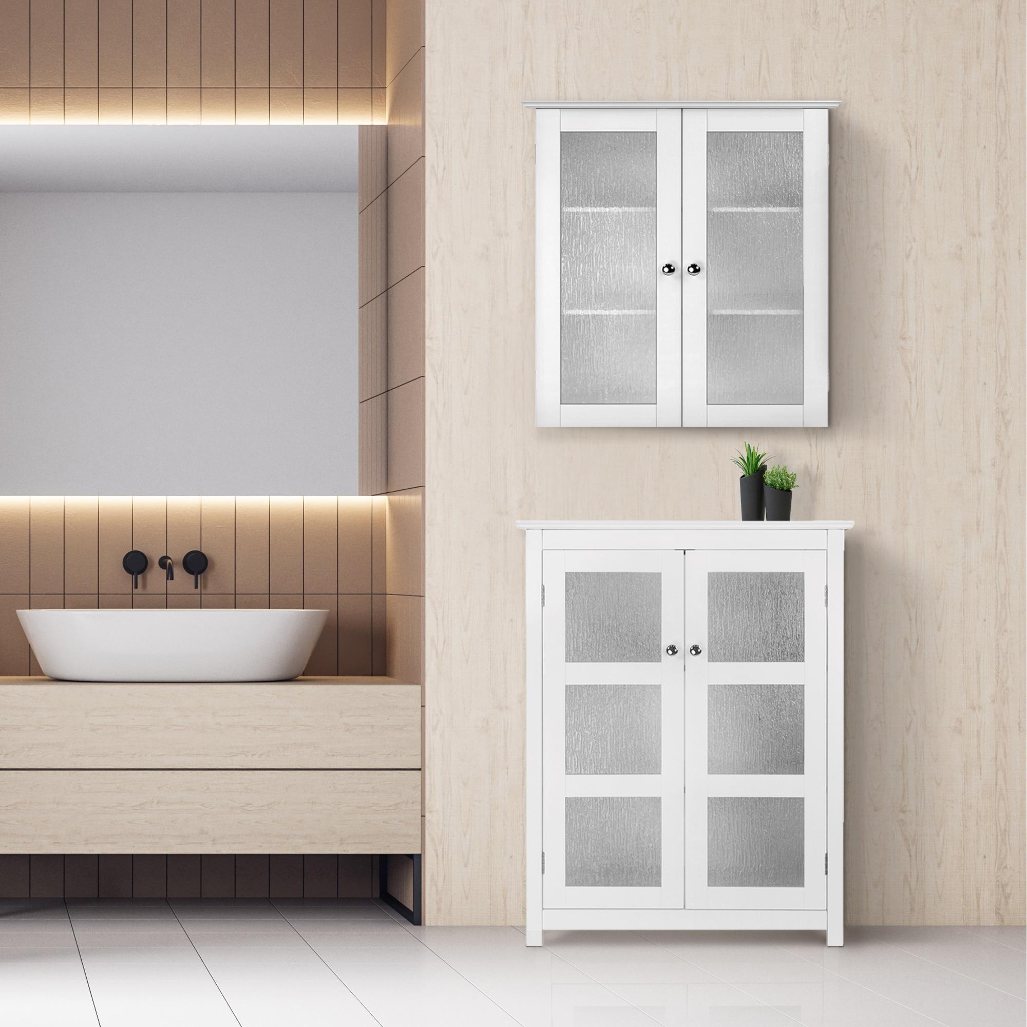 Teamson Home Connor 22.24" x 25" 2-Door Removable Wall Cabinet, White