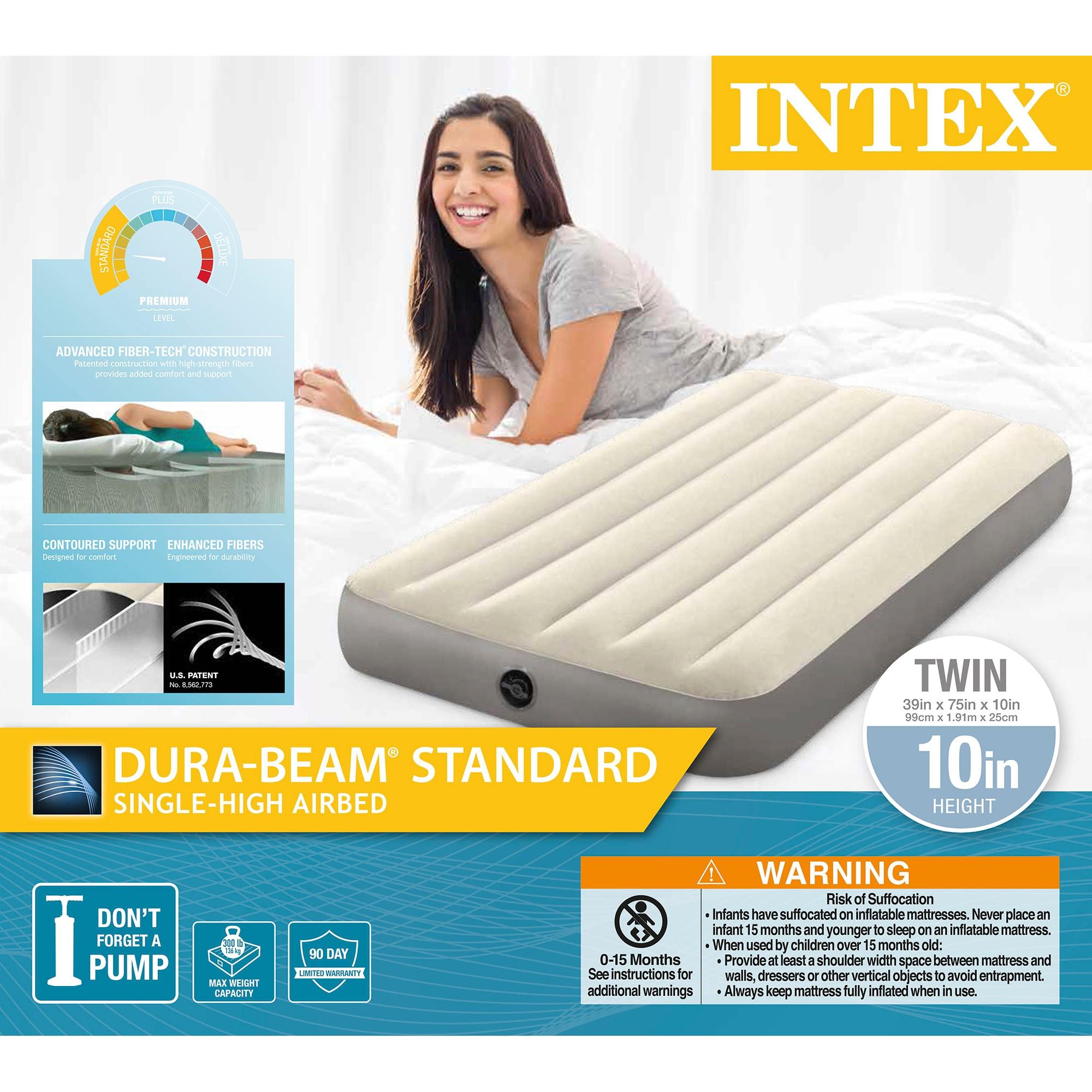 Intex Dura-Beam Standard Series Single Height Inflatable Airbed, Twin