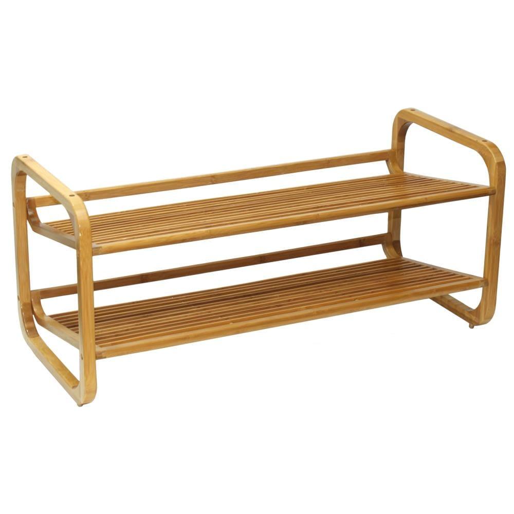 8 Pair Stackable Solid Wood Shoe Rack