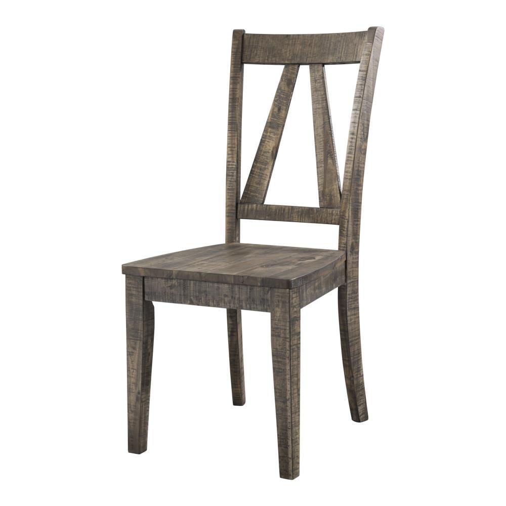 Flynn Wooden Side Chair Set Cream - Picket House Furnishings: Distressed Walnut, Rustic Farmhouse Style, Set of 2