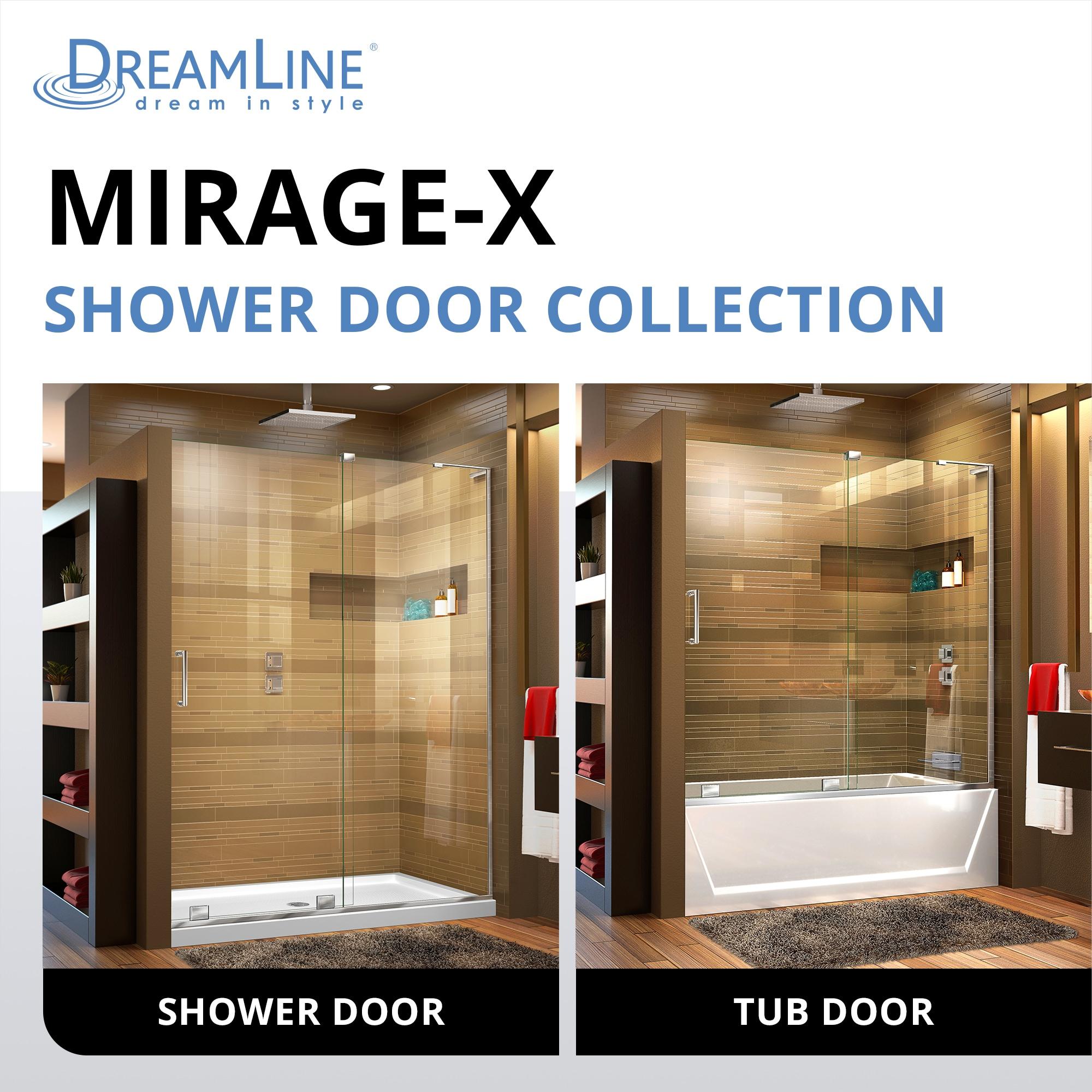 DreamLine Mirage-X 55 - 59 inch W x 71 inch H Frameless Sliding Shower Door