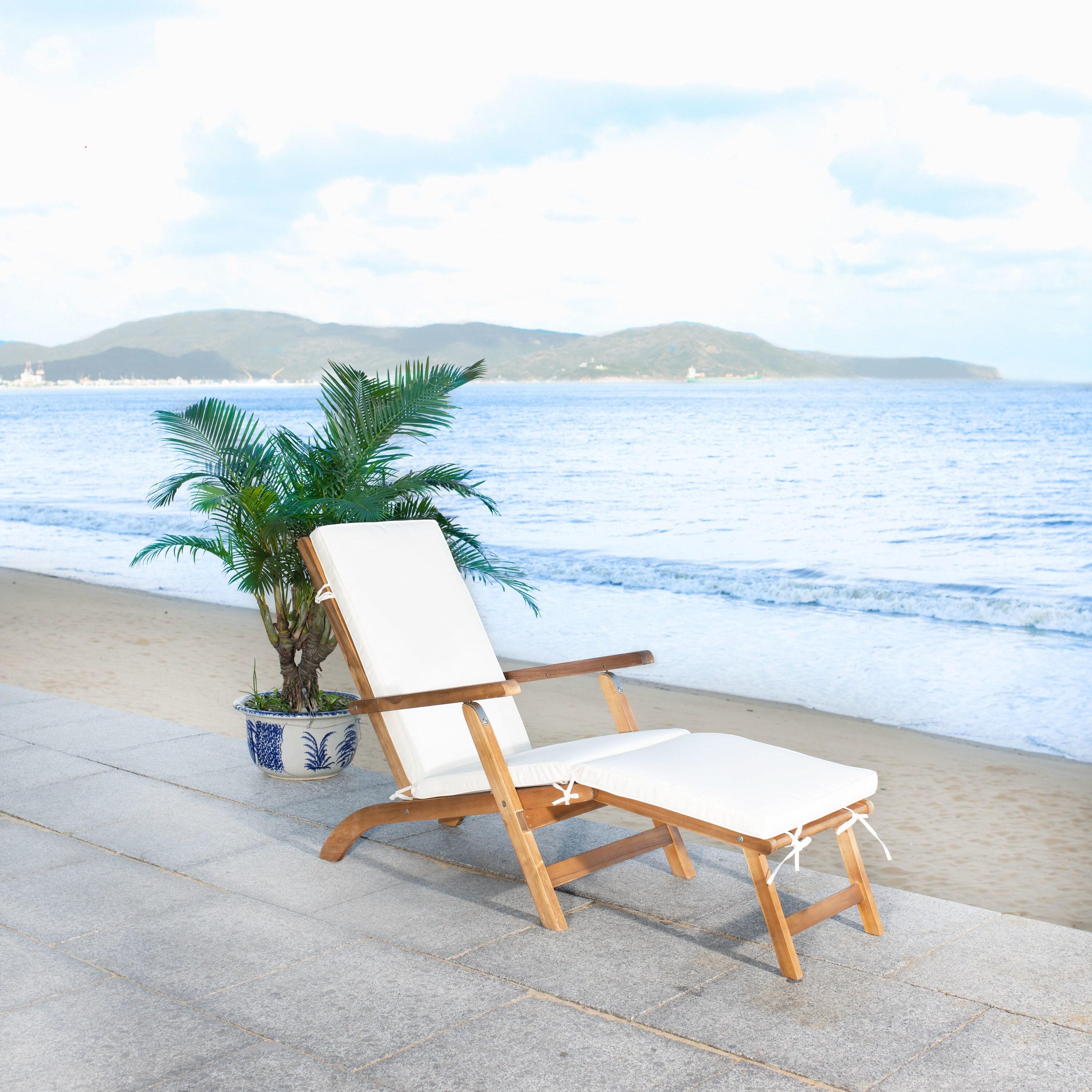 Palmdale Lounge Chair - Outdoor - PAT7015 - Natural/Beige -Safavieh