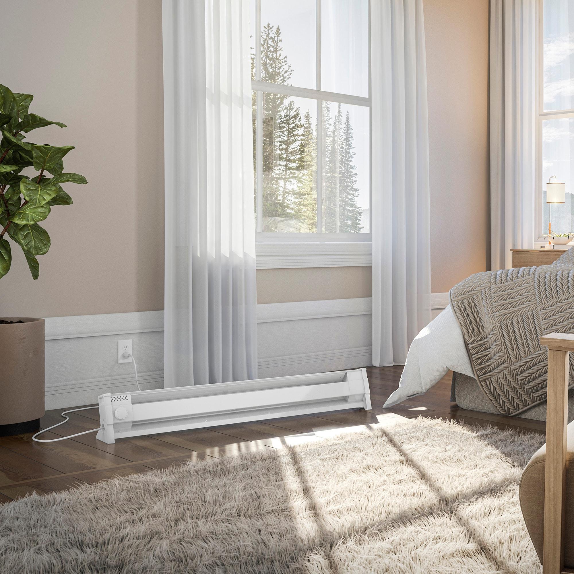 Cadet 49 in. Plug-in Portable Electric Baseboard Heater, White,120V w/6ft cord, 175 sq. ft.