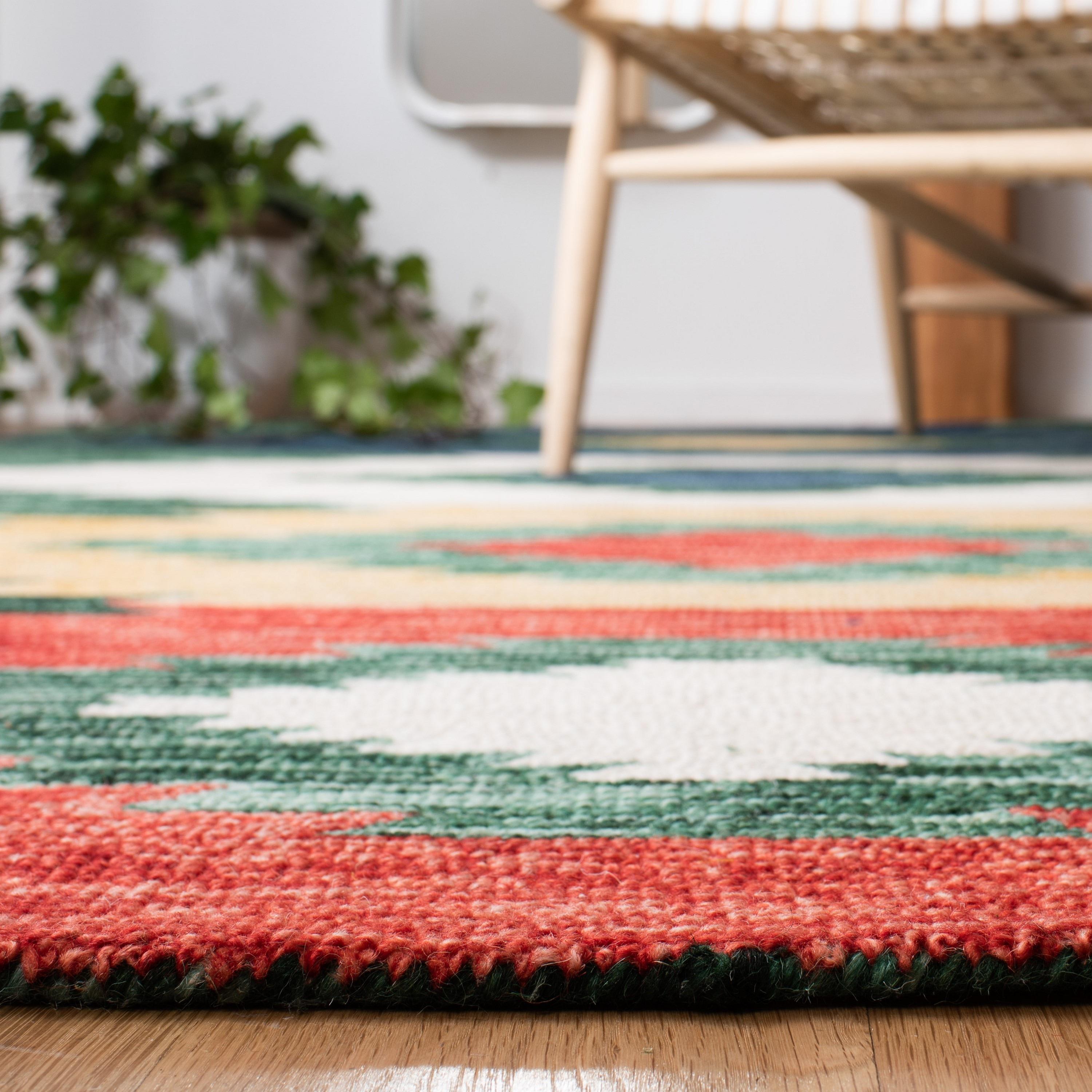 Aspen APN704 Hand Tufted Indoor Area Rug - Green/Red - 8'x10' - Safavieh