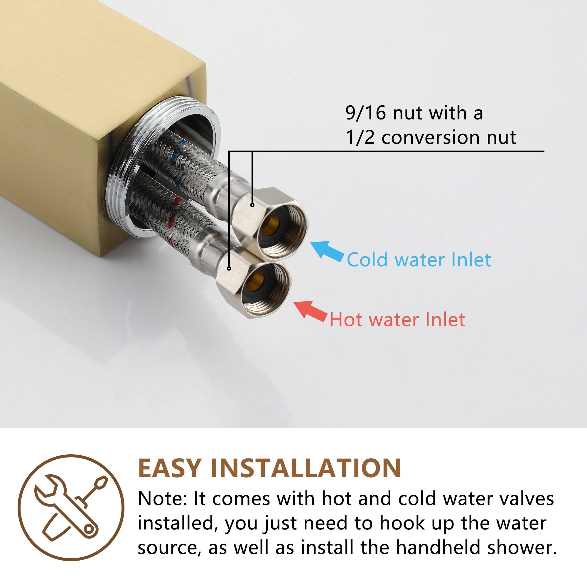 mondawe Single Handle Floor Mounted Freestanding Tub Filler with Diverter MDLT0055-BG