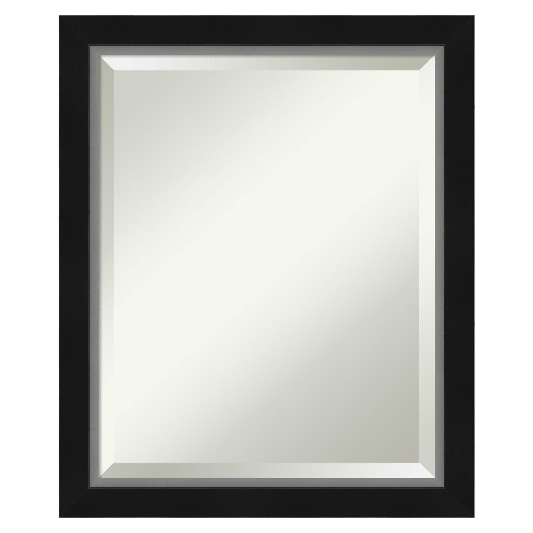 Eva 19" x 23" Black Silver Narrow Framed Wall Mirror