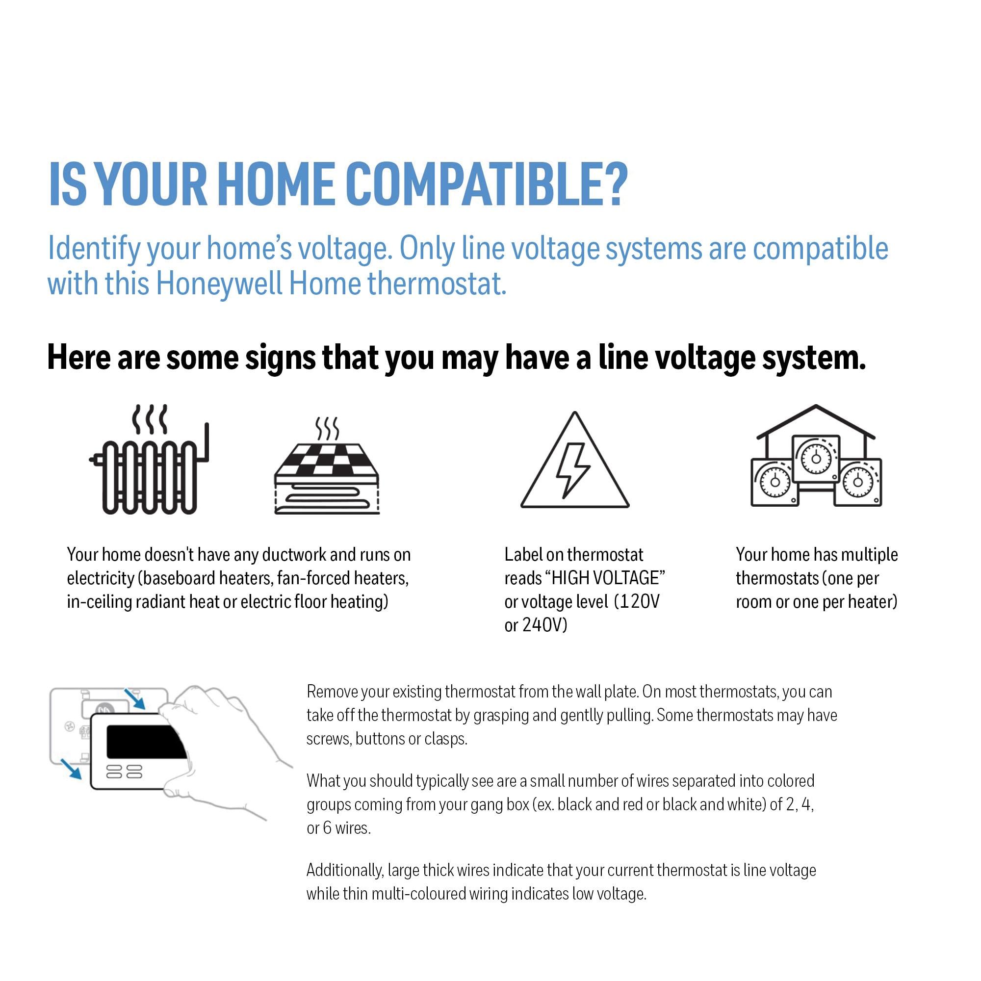 Honeywell White Square Non-Programmable Thermostat for Heating and Cooling