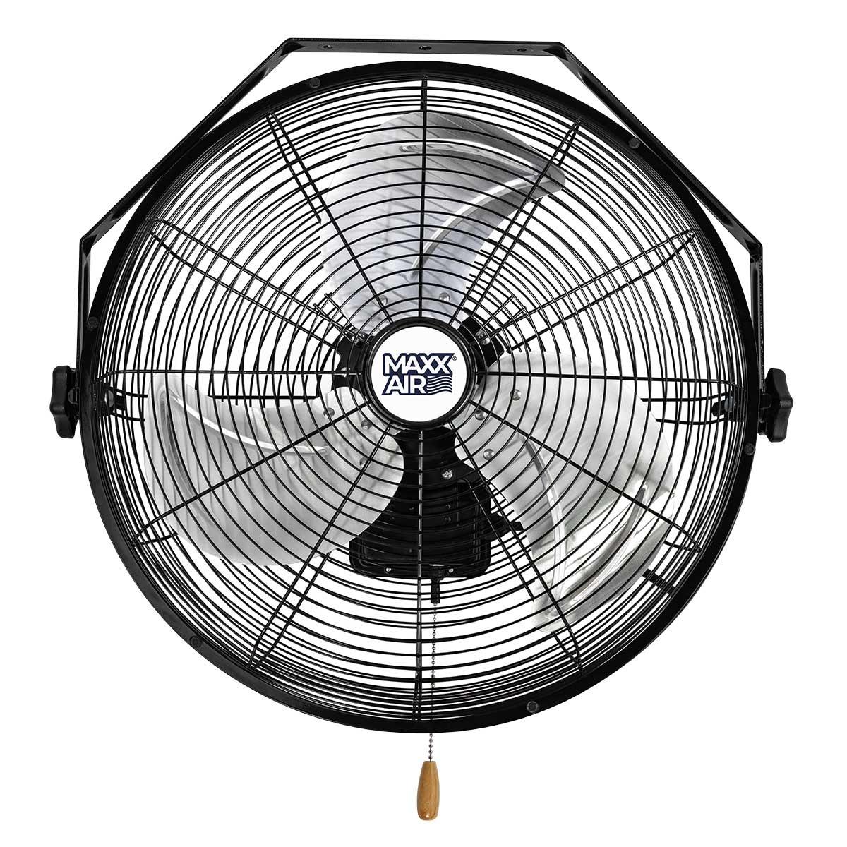 MaxxAir 18 in. 3-Speed Tilting Wall Mount Fan with Hanging Bar