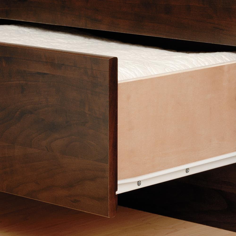 King Mate's Platform Storage Bed with 6 Drawers Espresso - Prepac: King-Sized, Laminated Finish, Pine Wood