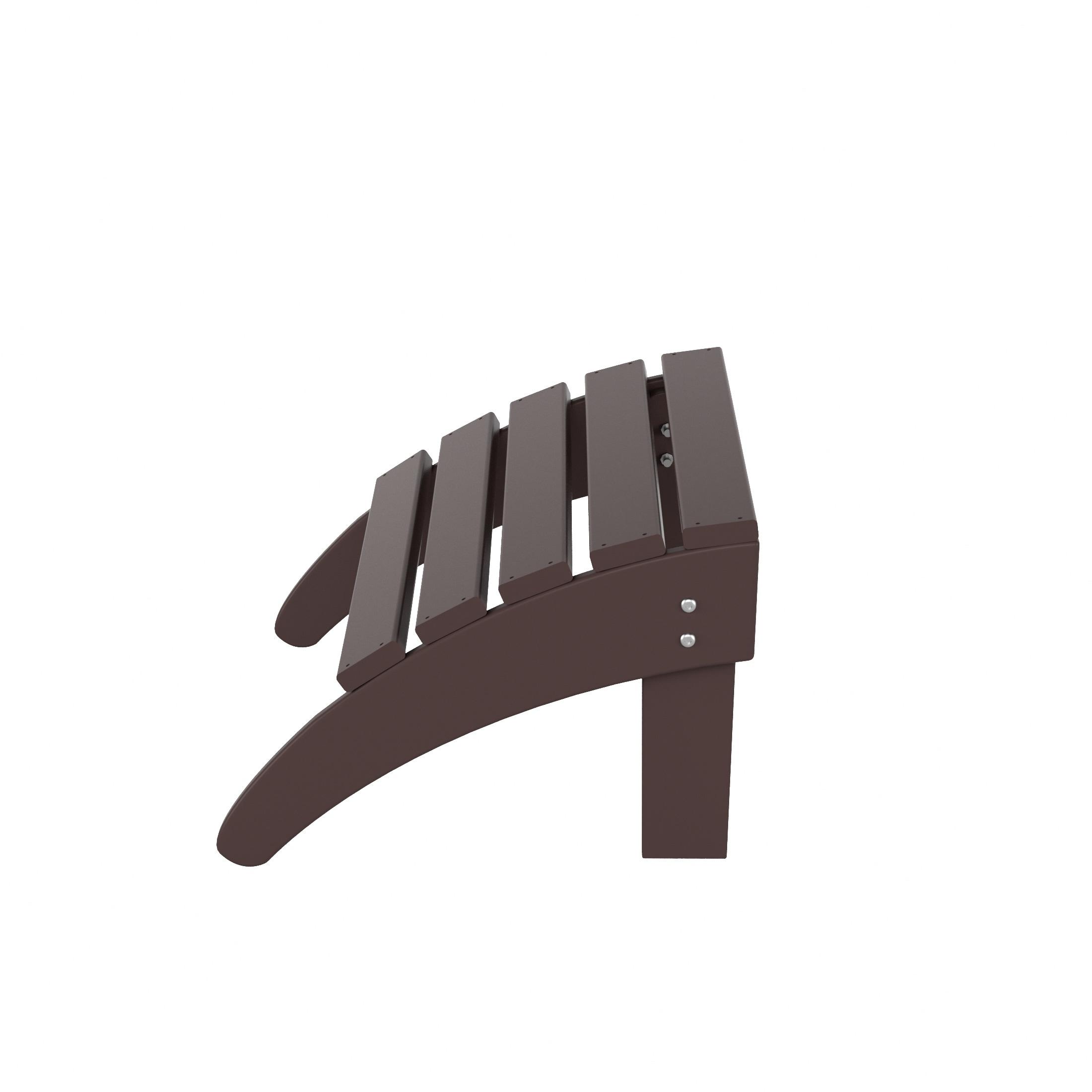 Polytrends  Laguna Hdpe All Weather Outdoor Patio Foldable Ottoman Dark Brown