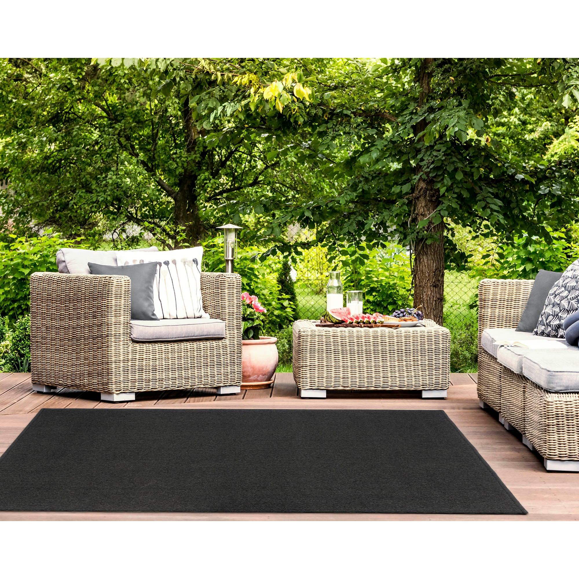 Liora Manne Calais Solid Indoor/Outdoor Rug Charcoal 5' x 7'6"