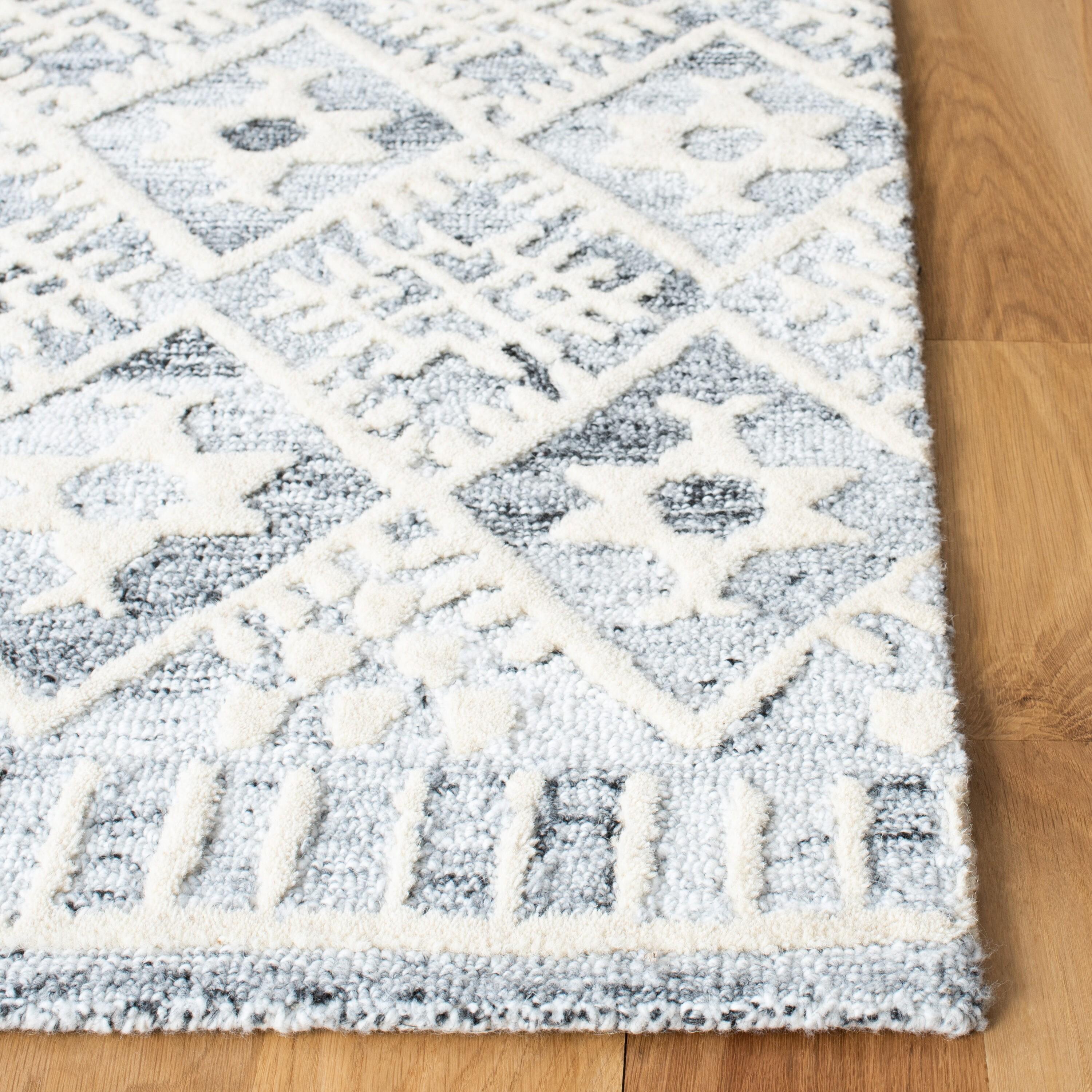 Roslyn ROS803 Hand Tufted Area Rug - Grey/Ivory - 5'x8' - Safavieh.